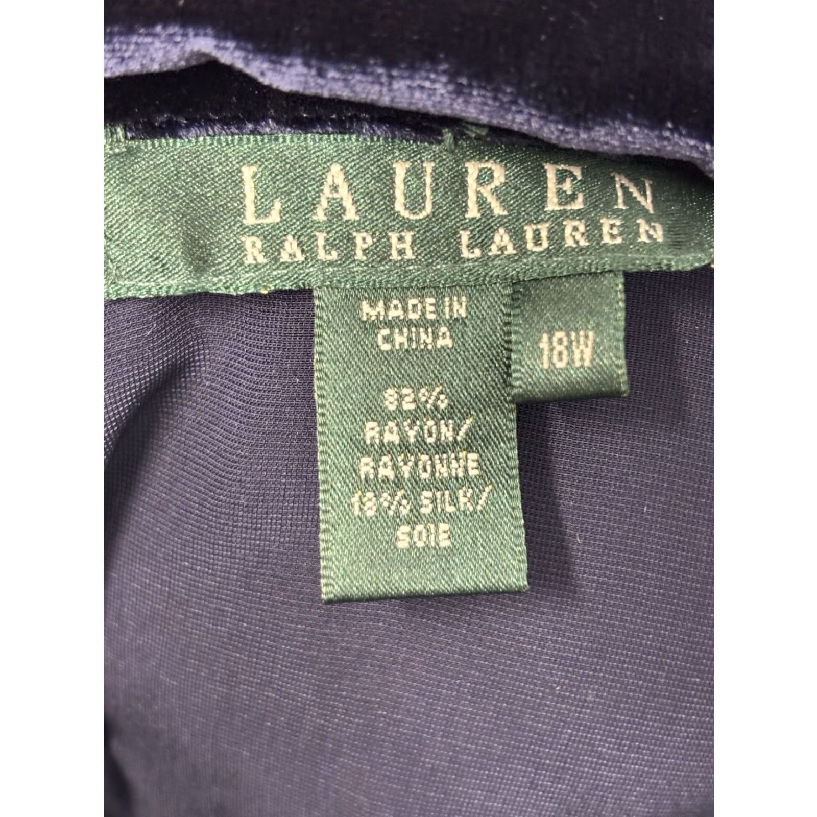Ralph Lauren VINTAGE Lauren Ralph Lauren Velvet Tunic Top Womens Plus Size 18W Blue Long Sleeve Collared Blouse Casual Party Winter Size XXL / US 16-18 / IT 52-54 - 6 Thumbnail