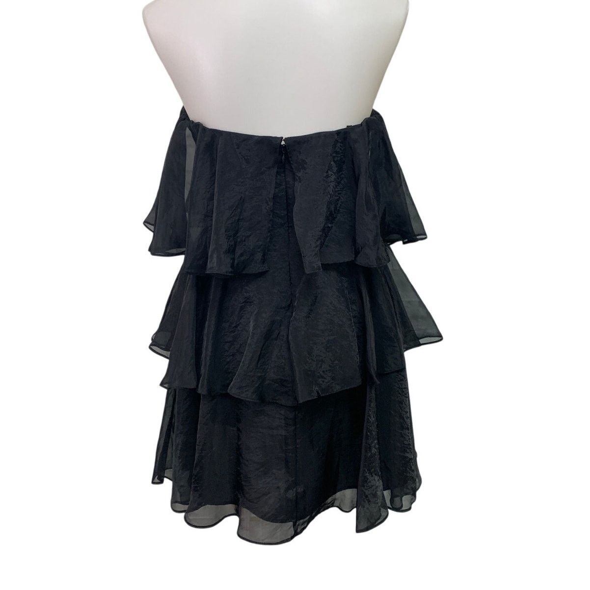 American Eagle Outfitters American Eagle Womens Med Strapless Black Ruffled Mini Dress Size M / US 6-8 / IT 42-44 - 5 Thumbnail