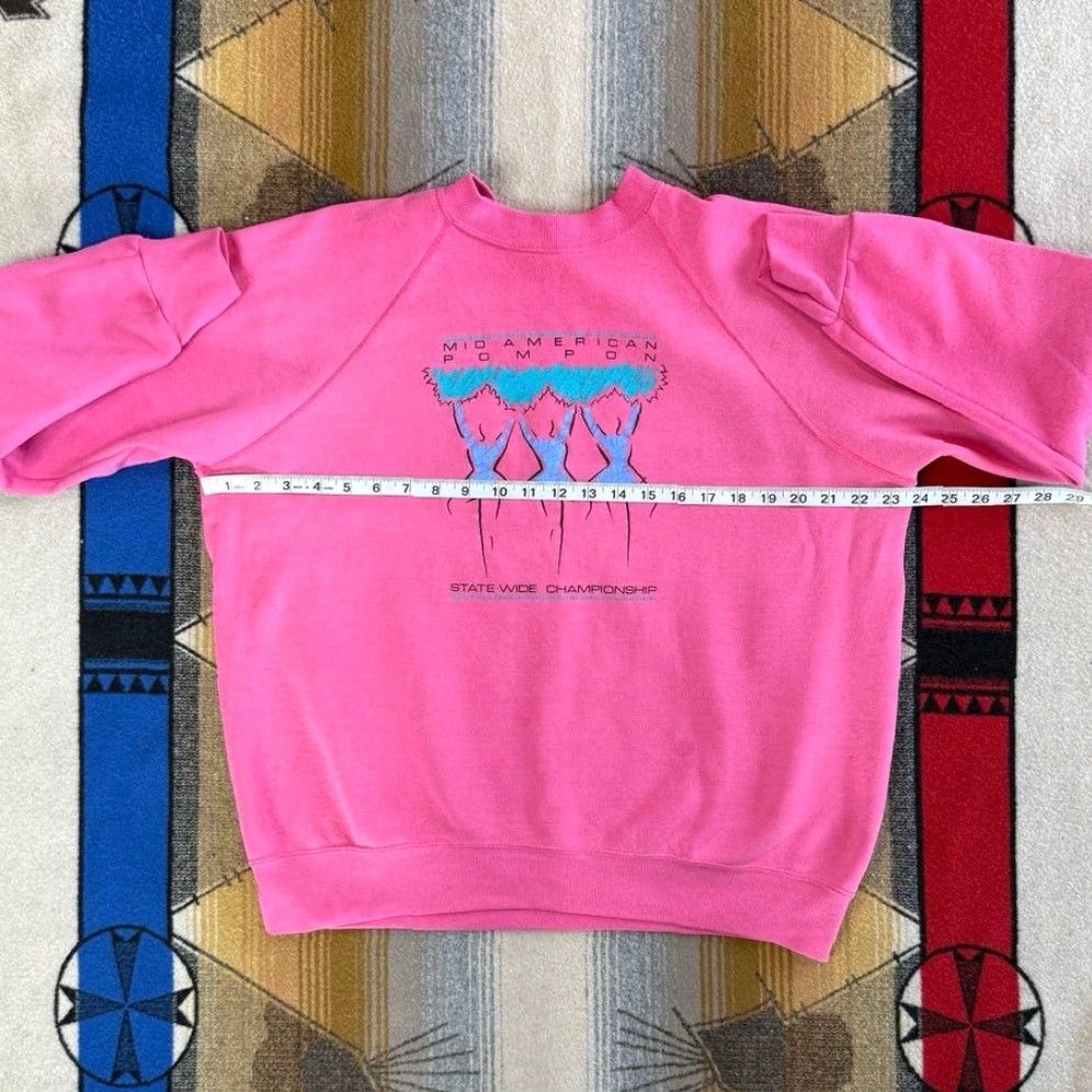 Pinko VINTAGE Bassett-Walker Sweatshirt Crew Neck Pink Womens XL Cheerleading Pom Pon 80s 90s Size XL / US 12-14 / IT 48-50 - 6 Thumbnail