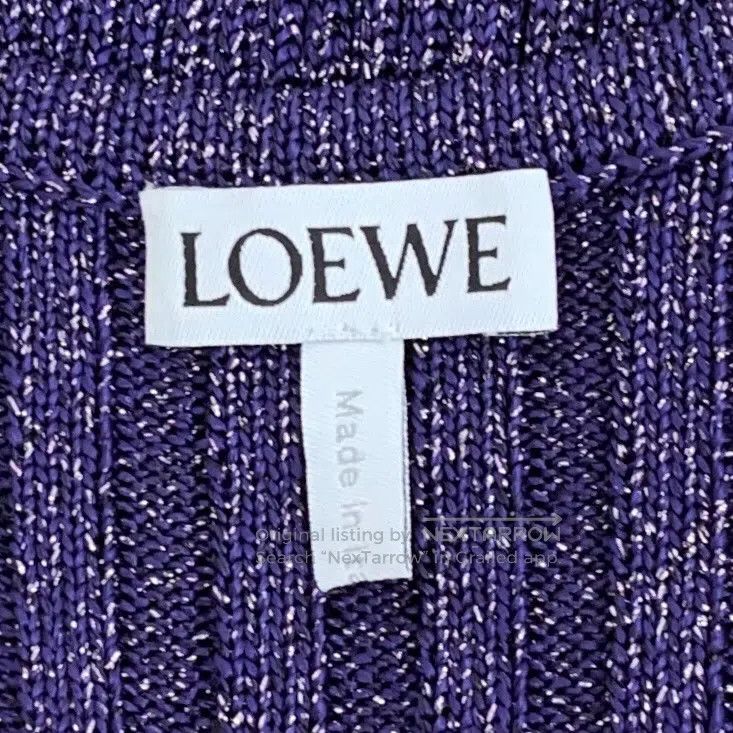 Other Loewe Deep blue logo embroidered side-slit round neck slee Size S / US 4 / IT 40 - 6 Thumbnail