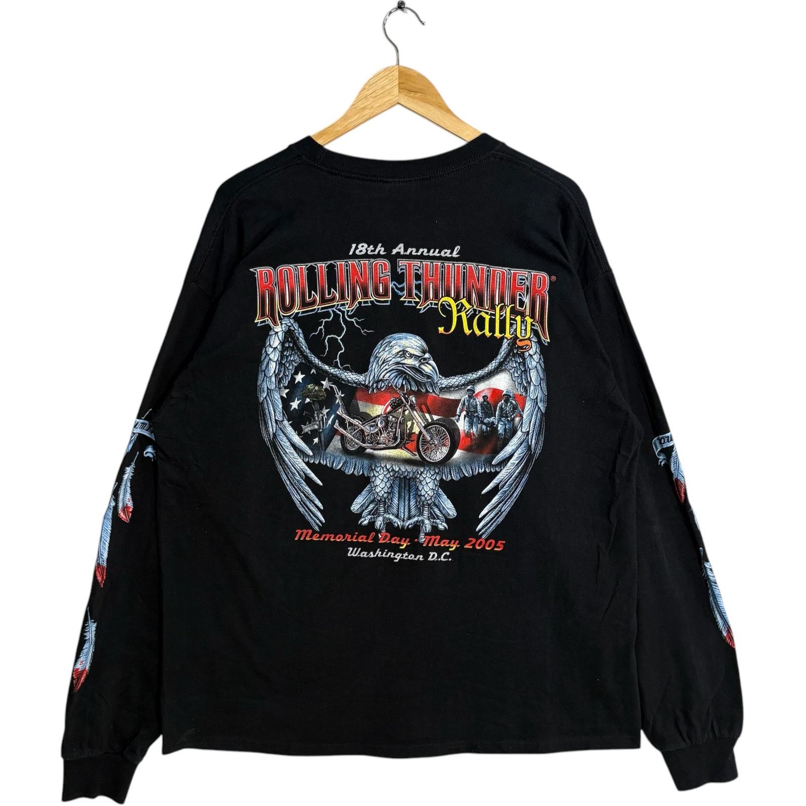 Gildan Vintage Harley Davidson 18th Rolling Thunder Long Sleeve XL Size US XL / EU 56 / 4 - 5 Thumbnail