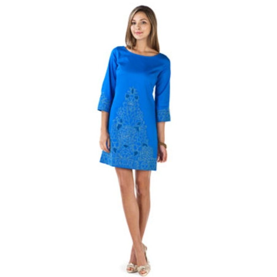 Lilly Pulitzer Lilly Pulitzer Shauna Dress Blue Embroidered Mini Size 2 Size XS / US 0-2 / IT 36-38 - 1 Thumbnail