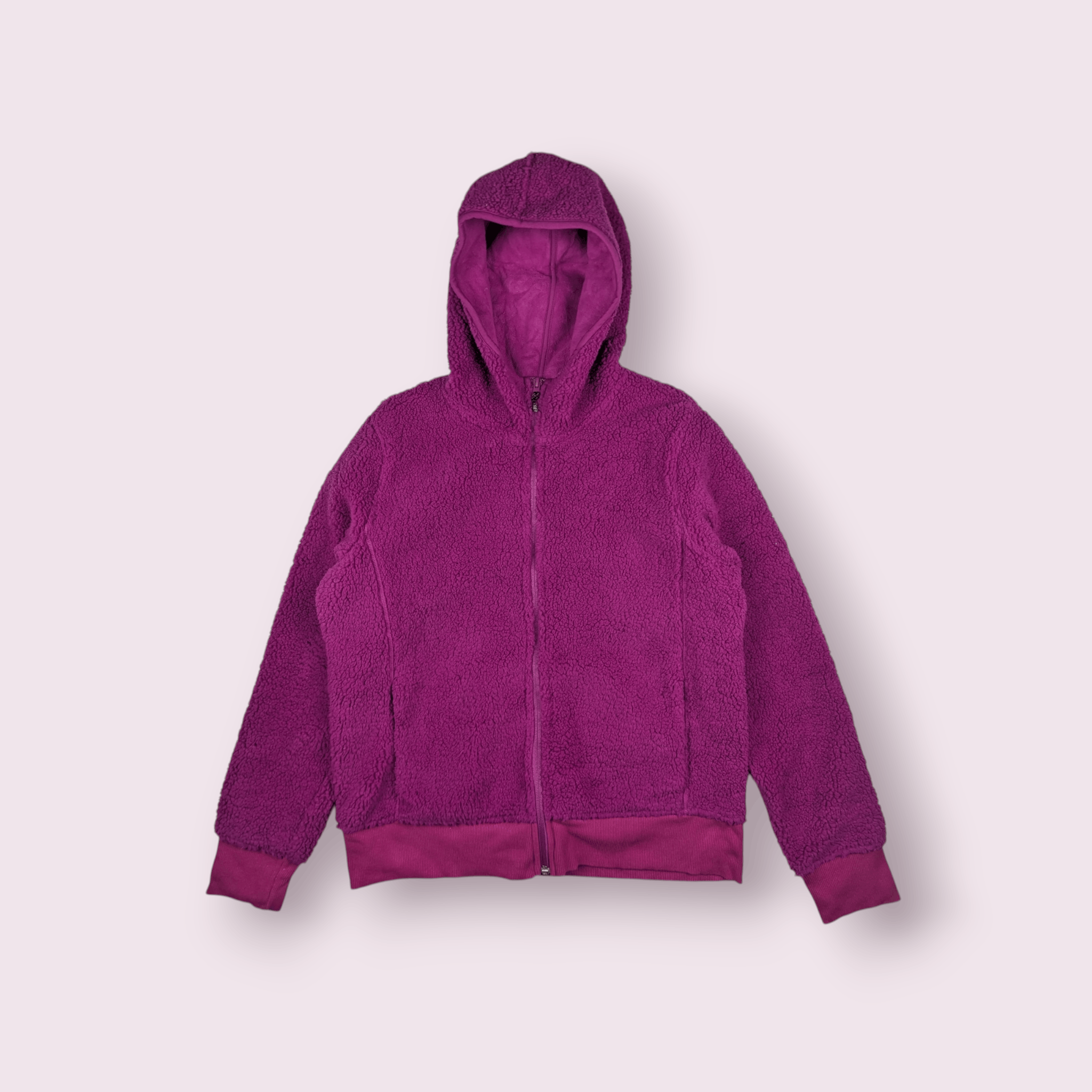 Japanese Brand UNIQLO Pink Fluffy Fleece Jacket With Hoodie Size M / US 6-8 / IT 42-44 - 1 Thumbnail
