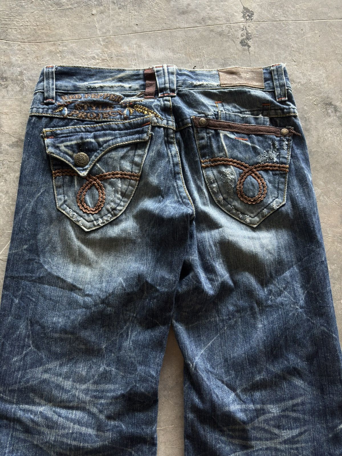 If Six Was Nine RED PEPPER super flare japanese denim washed low rise punk Size US 30 / EU 46 - 16 Thumbnail