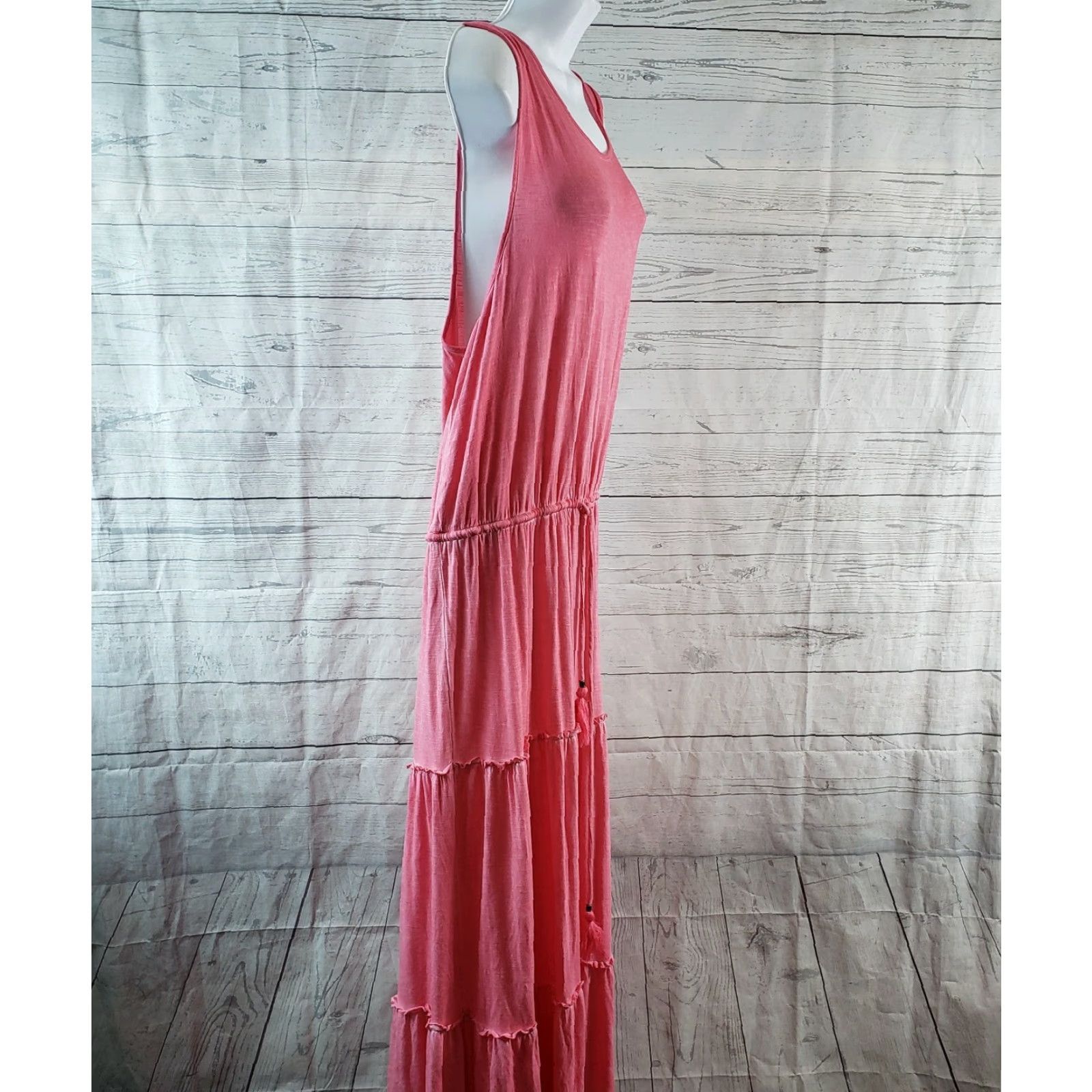 Vintage Knox Rose Womens Maxi Dress XL Pink Sleeveless Tie Waist Scoop Back Vintage No (adjust if needed) Size XL / US 12-14 / IT 48-50 - 3 Thumbnail