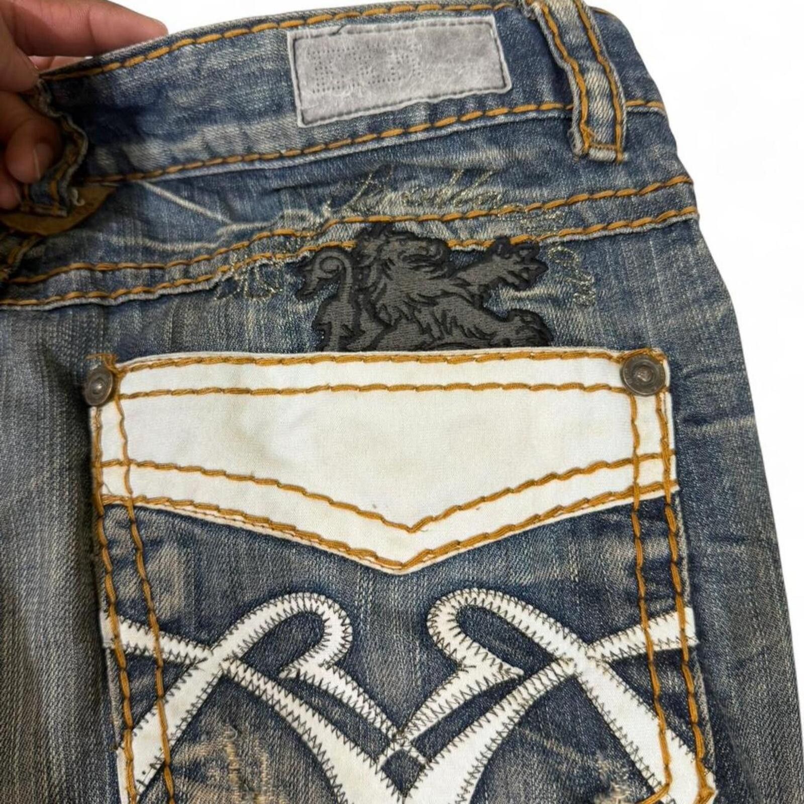 True Religion Crazy EXR mud wash denim jeans with back pockets design Size 34" / US 12 / IT 48 - 5 Thumbnail