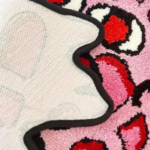 Japanese Brand × Vintage Cherry Bomb Rug Strange & interesting Handmade Tufted Carpet Size ONE SIZE - 4 Thumbnail