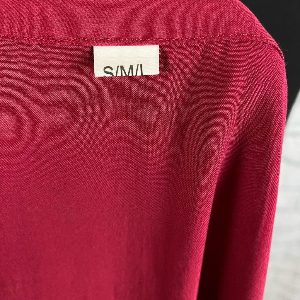 Other Women’s tie front robe with lace trim burgundy color sz smal Size ONE SIZE - 9 Thumbnail