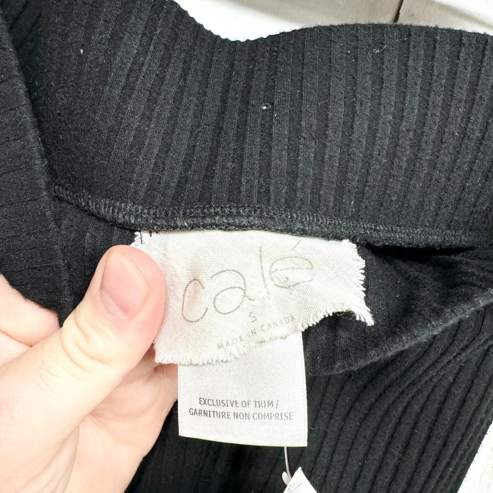 Other Cale Pants Size Small Black Flare Leggings Rib Knit Stretchy Size 27" / US 4 / IT 40 - 3 Thumbnail