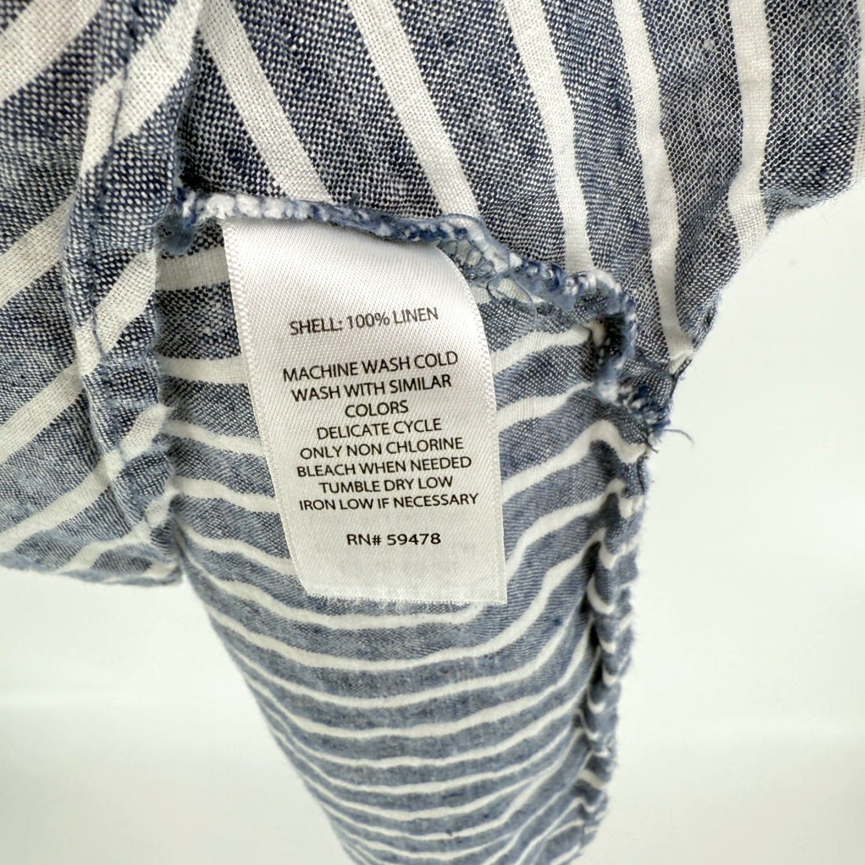 Vintage Artisan Striped Maxi Dress Gray White Linen Asymmetric Hem Size 12 Sleeveless V-Neck Strappy Sleeve Pullover Casual Beach Summer Spring 12 Womens Size XL / US 12-14 / IT 48-50 - 6 Thumbnail