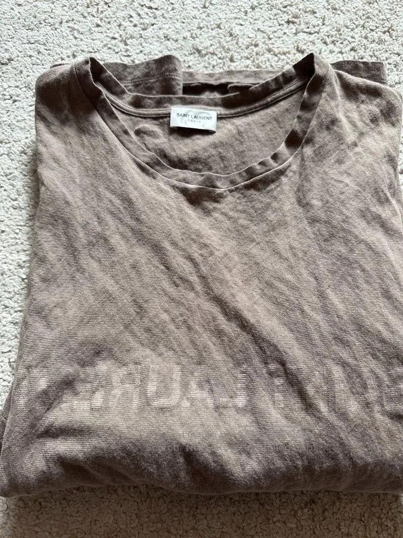 Saint Laurent Paris Saint Laurent Reverse Washed T-Shirt. Size US M / EU 48-50 / 2 - 1 Thumbnail