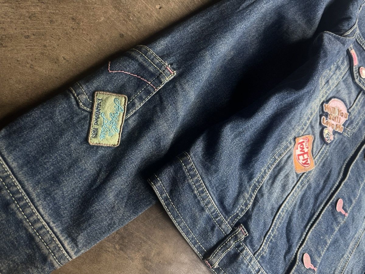 Angel Blue × Hysteric Glamour × Japanese Brand 2000s Angel Blue Japanese Y2k Embroidery Patch Denim Jacket Size M / US 6-8 / IT 42-44 - 10 Thumbnail