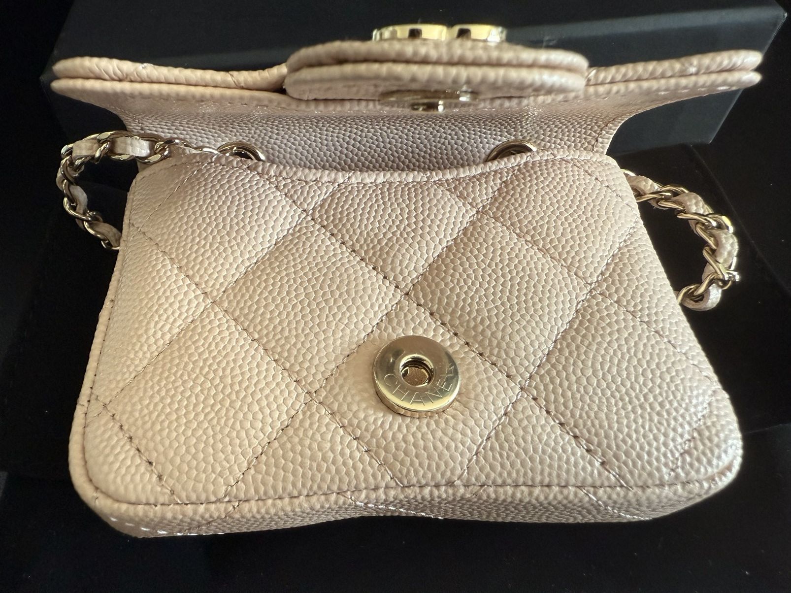 Chanel Chanel Caviar Quilted Mini Chain Belt Bag Light Beige Size ONE SIZE - 8 Thumbnail