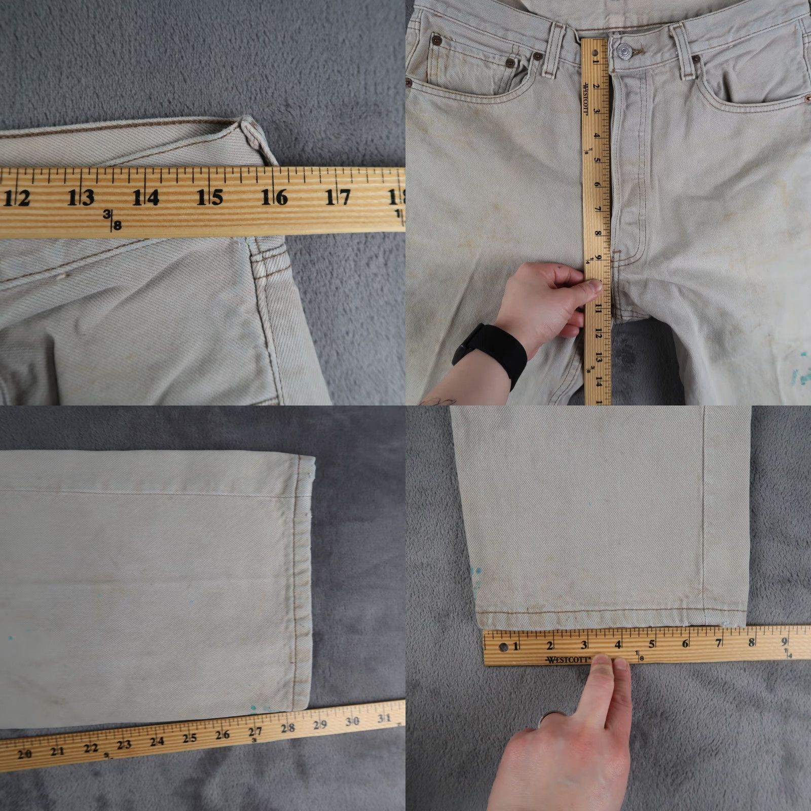 Levi's VINTAGE Levi's 501 Jeans Gray Mens 34x30 Denim Straight 5-Pocket USA Made 90s 501 Series Size US 34 / EU 50 - 8 Thumbnail