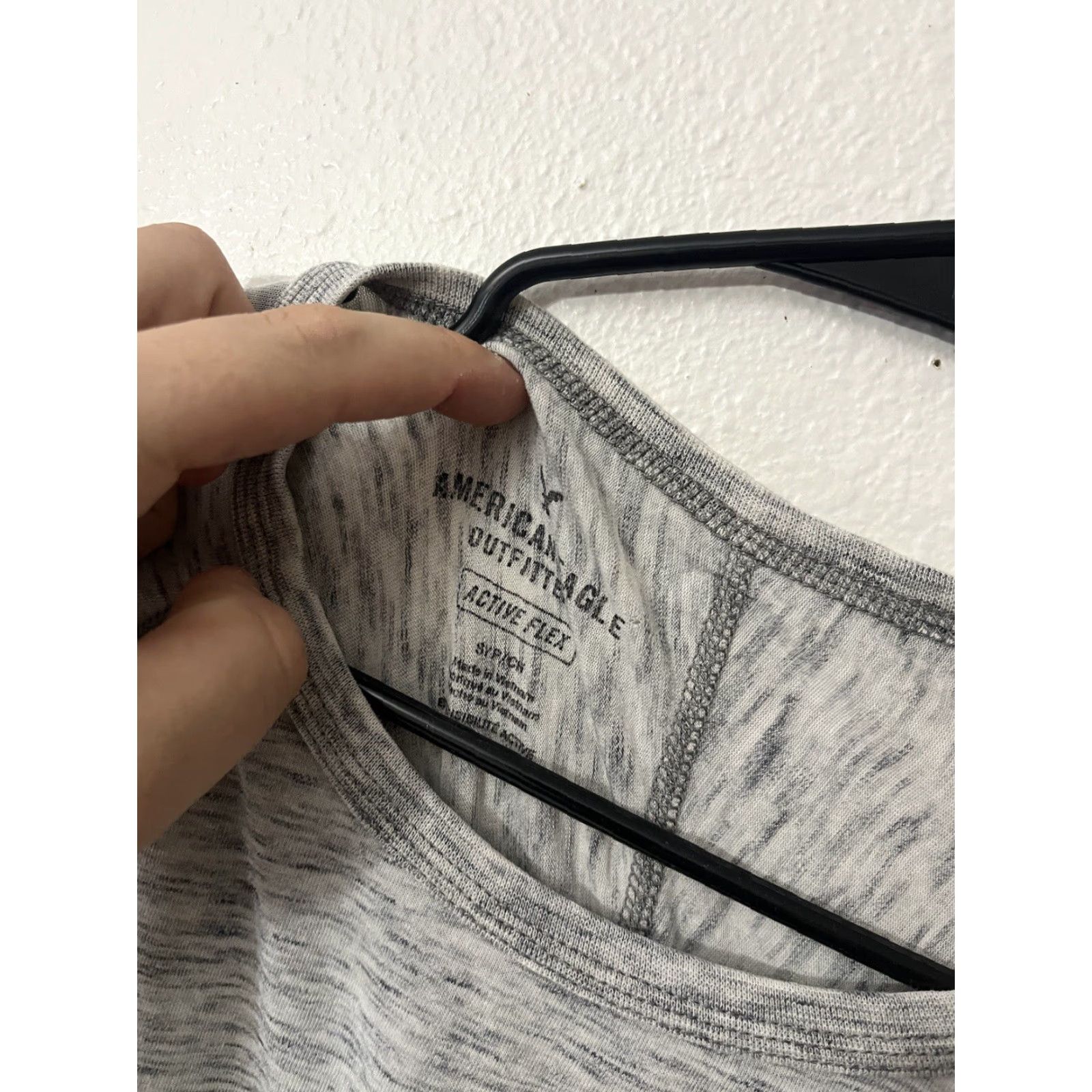 American Eagle Outfitters American Eagle Outfitters Active Flex Shirt Short Sleeve Adult S Gray Cotton Blend T-Shirt Mens Size US S / EU 44-46 / 1 - 2 Thumbnail