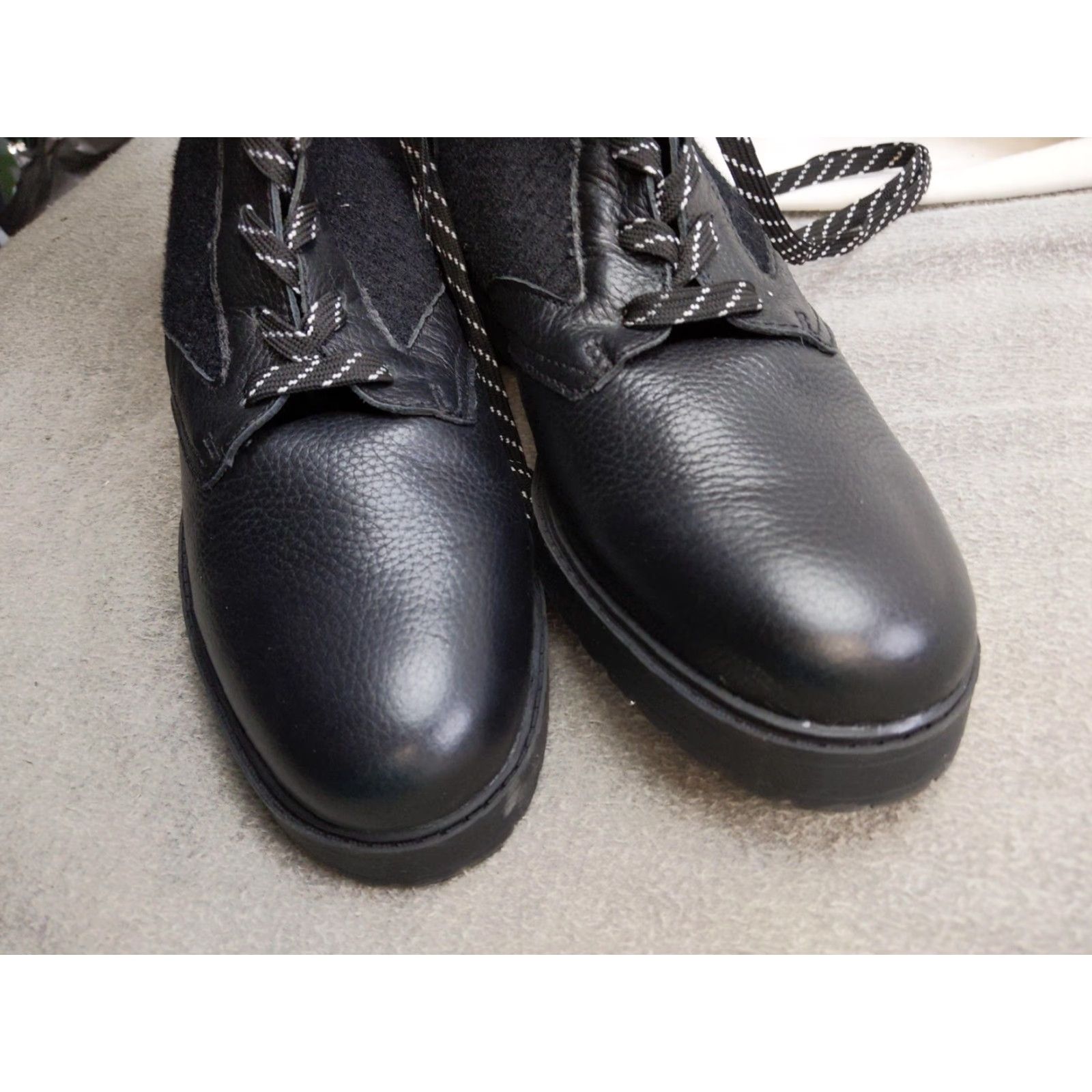 Splendid Splendid Scout Boots Womens 9.5 Black Leather Knit Combat Lace Up Size US 10 / IT 40 - 4 Thumbnail