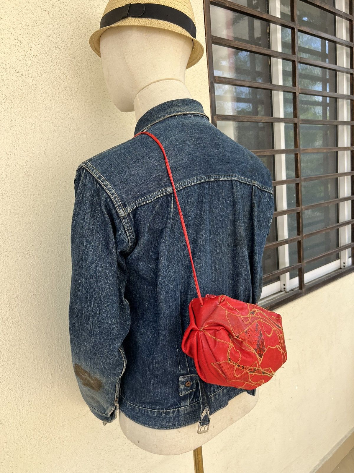 Leather Vintage Carlos Falchi Embroidery Patchwork Leather Bag Size ONE SIZE - 6 Thumbnail