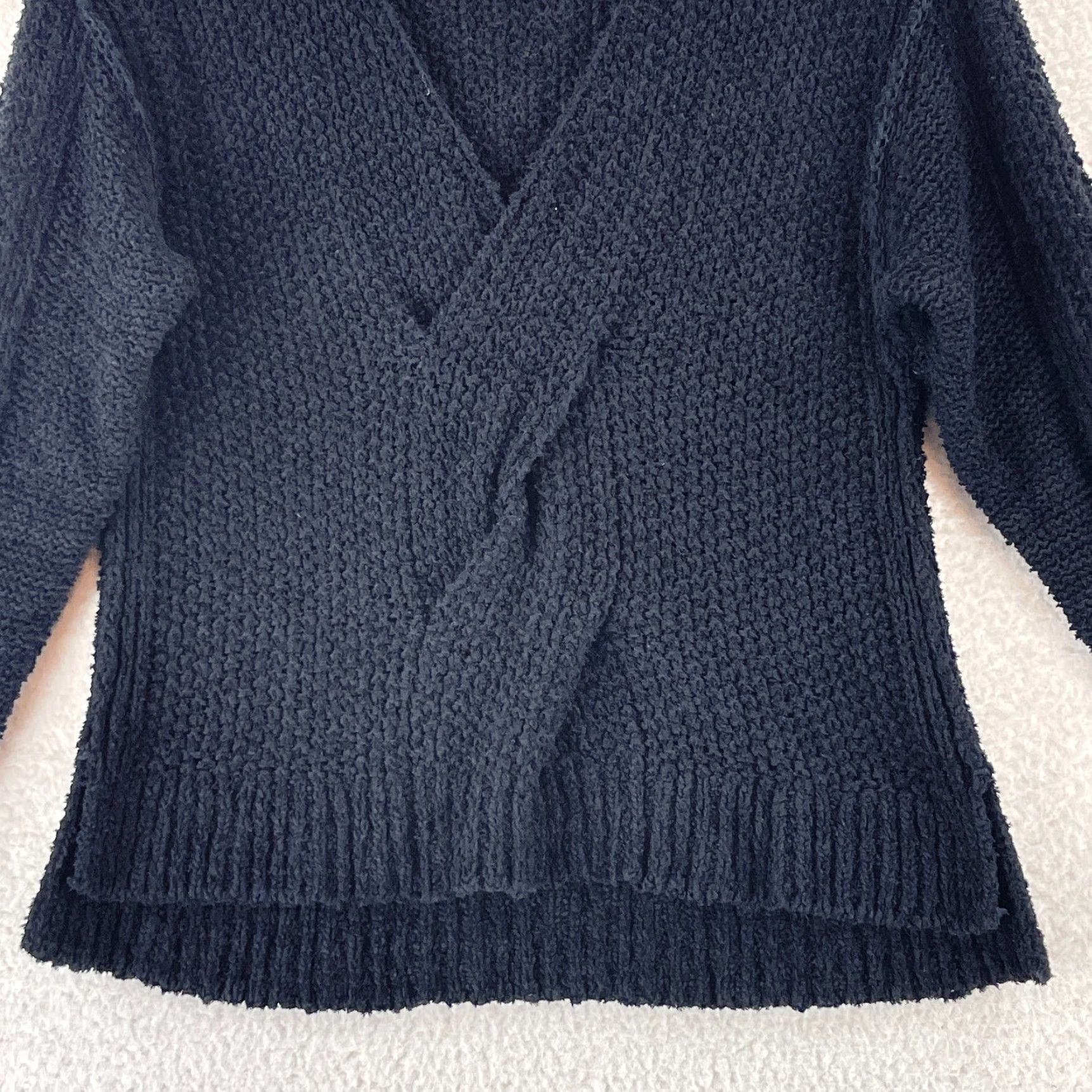 Free People Free People Coco V-Neck Front Twist Sweater Women Knit Long Sleeve Size XS Black Pullover Size XS / US 0-2 / IT 36-38 - 5 Thumbnail
