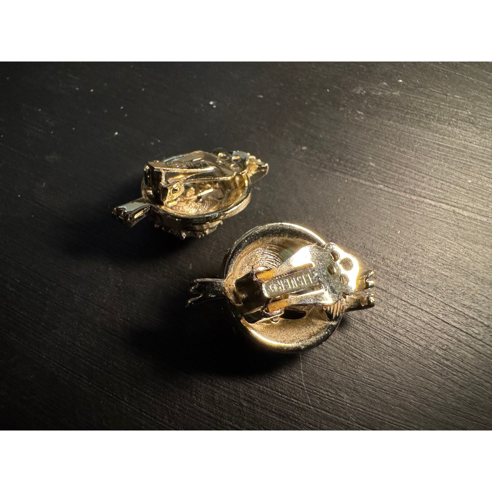 Other Vintage Lisner Brushed Gold & Rhinestone Clip On Earrings Size ONE SIZE - 4 Thumbnail