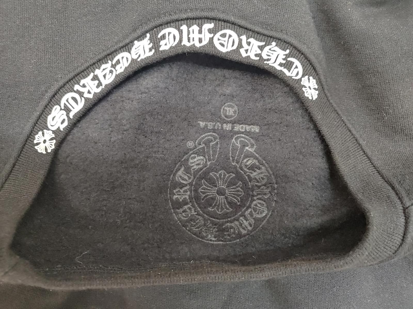 CHROME HEARTS NECK LOGO CREWNECK SWEATSHIRT - BLACK