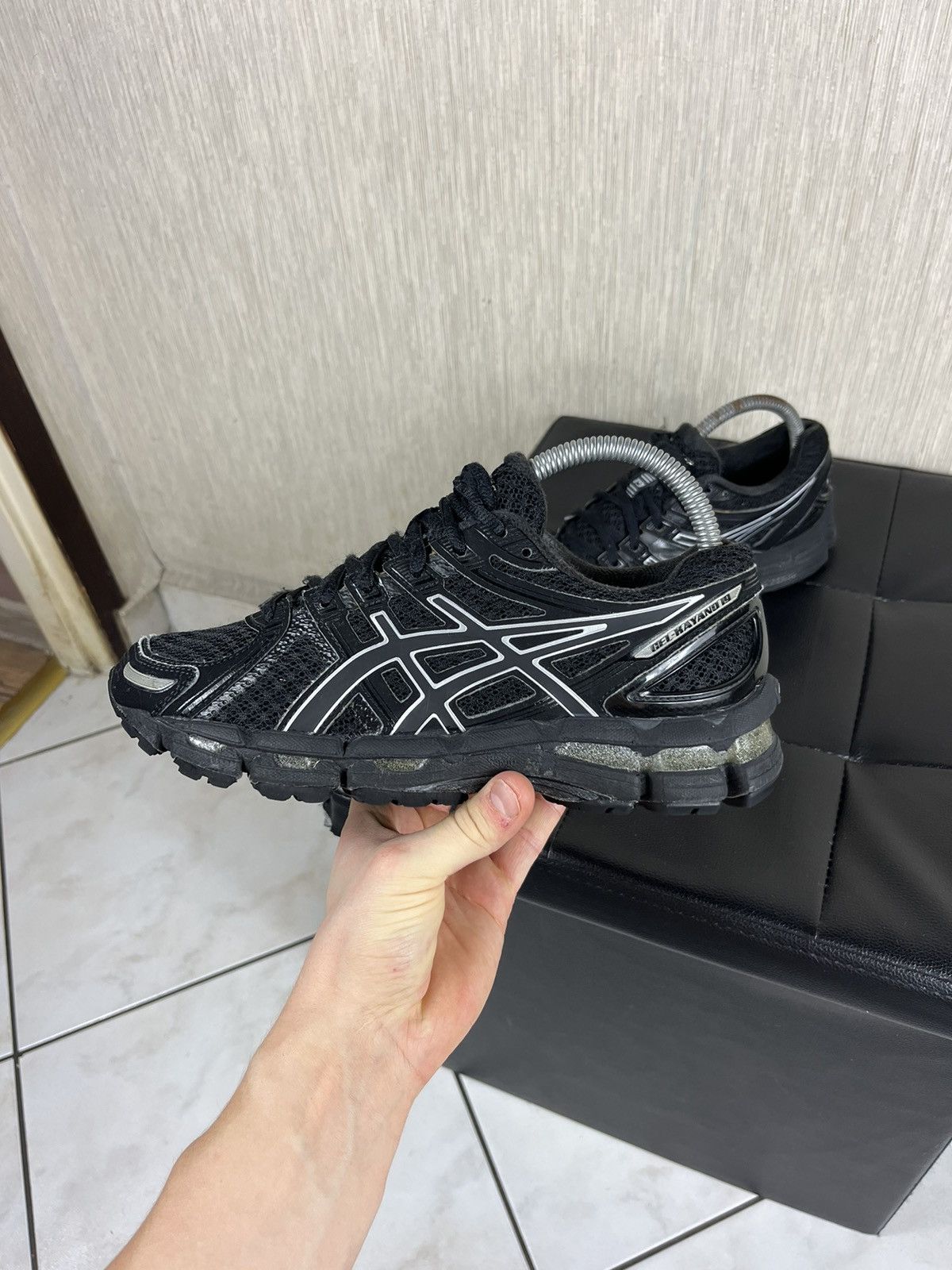 Asics × Vintage Vintage Asics gel-kayano 19 black silver mesh sneakers shoes Size US 7 / EU 40 - 13 Thumbnail