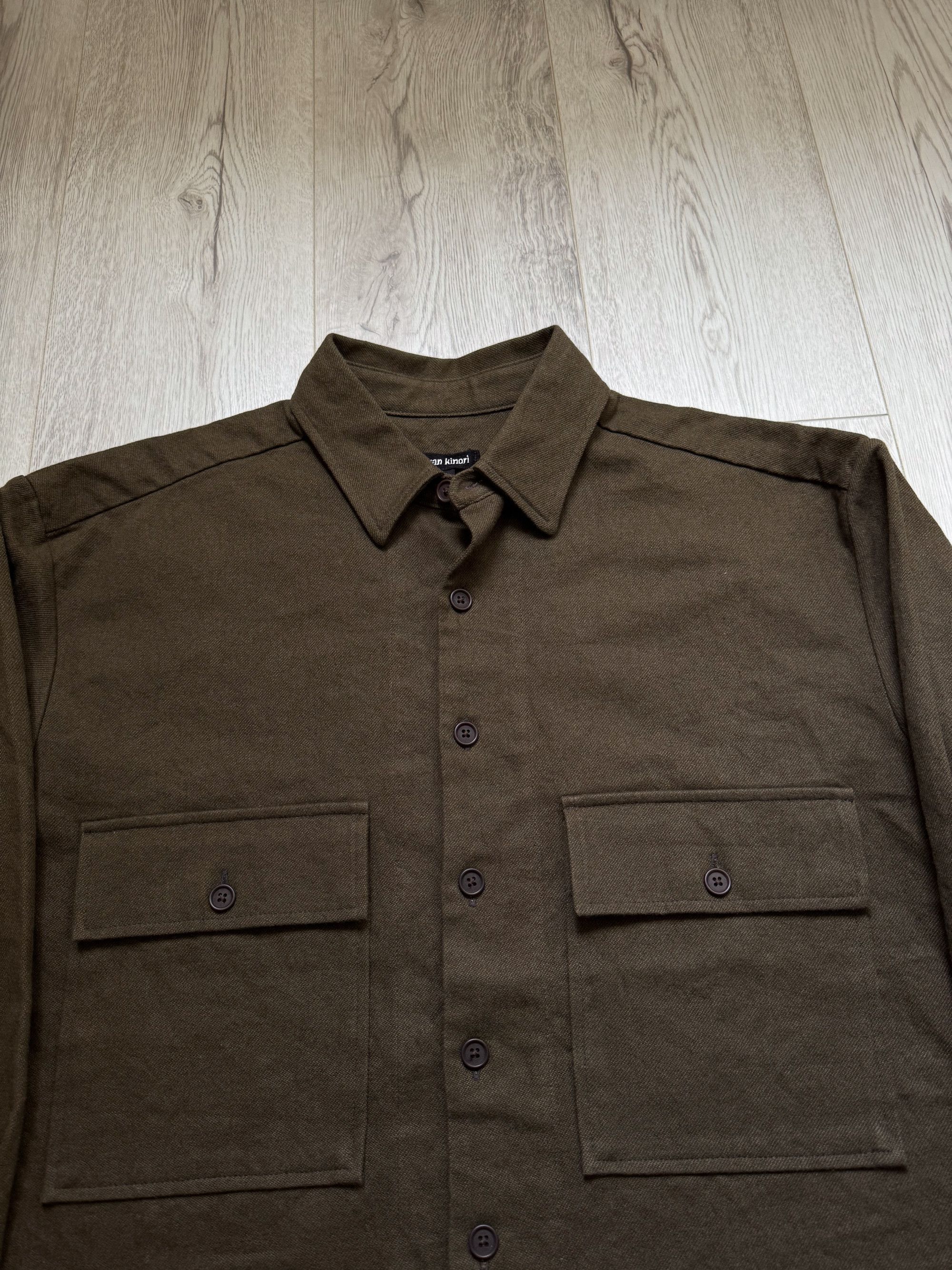 Cotton Linen Khaki Big Shirt in Brown, Men's (Size M) — image 3 of 5