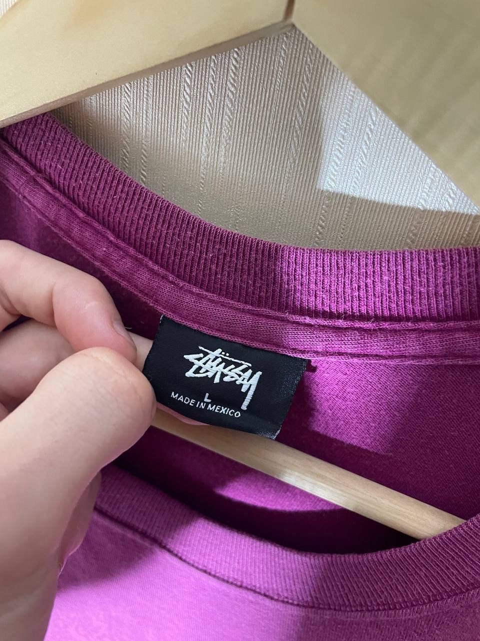 Stussy × Vintage Stussy Vintage Big Logo Pink T Shirt Size US L / EU 52-54 / 3 - 9 Thumbnail