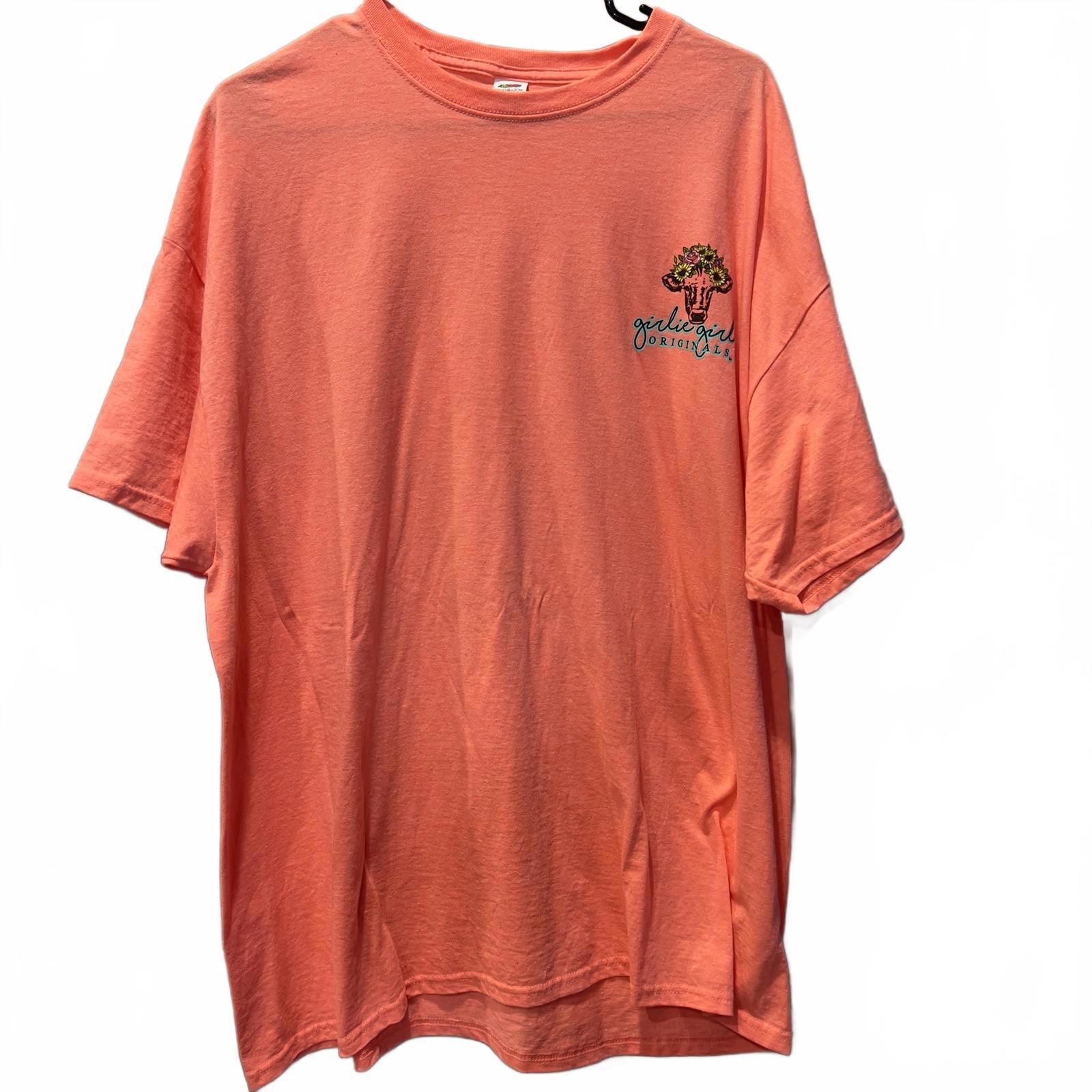 Other Girlie Girl Originals Coral Graphic T-Shirt with Floral Cow Size XXL / US 16-18 / IT 52-54 - 1 Thumbnail