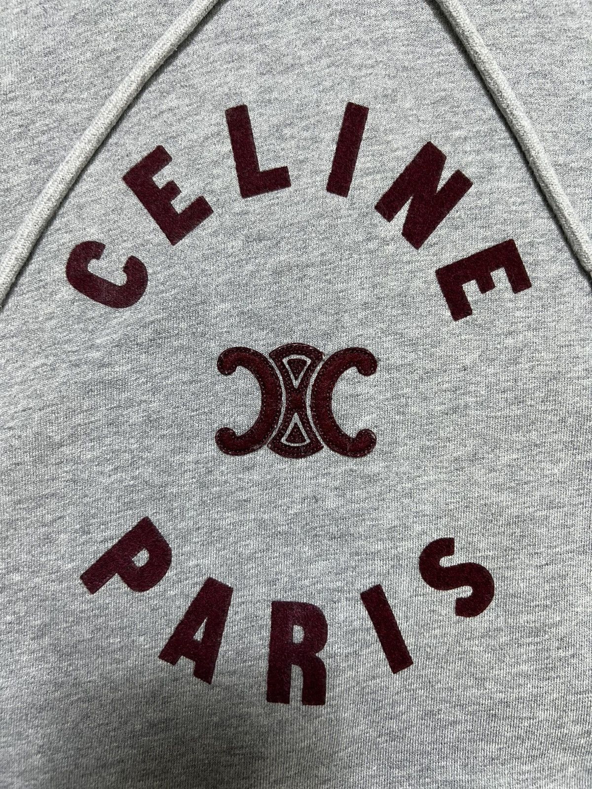 Celine Celine - Grey Triomphe Hoodie Size L / US 10 / IT 46 - 8 Thumbnail
