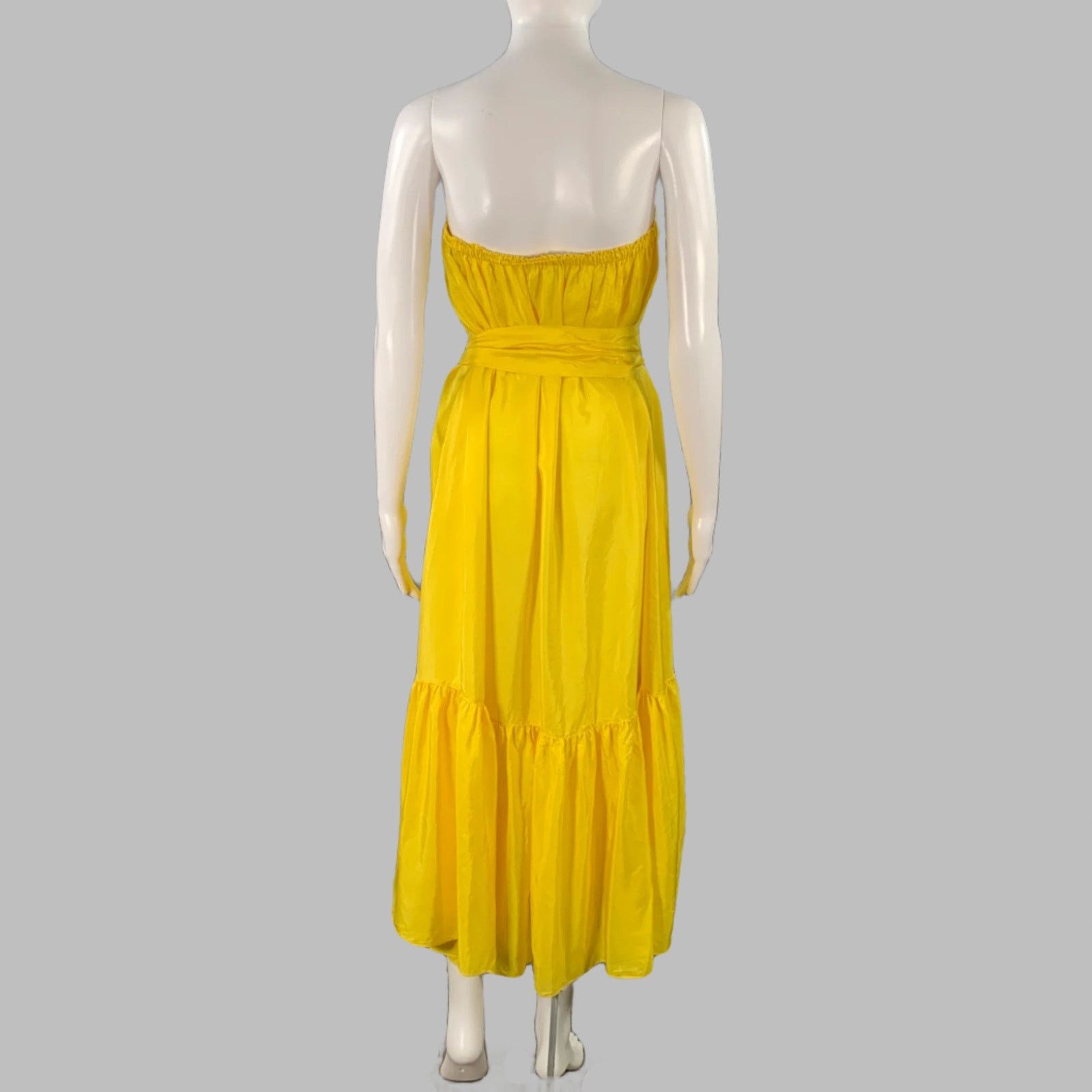 Other ANAAK Size S Sakura Yellow Silk Ruffled Strapless Dress Size S / US 4 / IT 40 - 3 Thumbnail