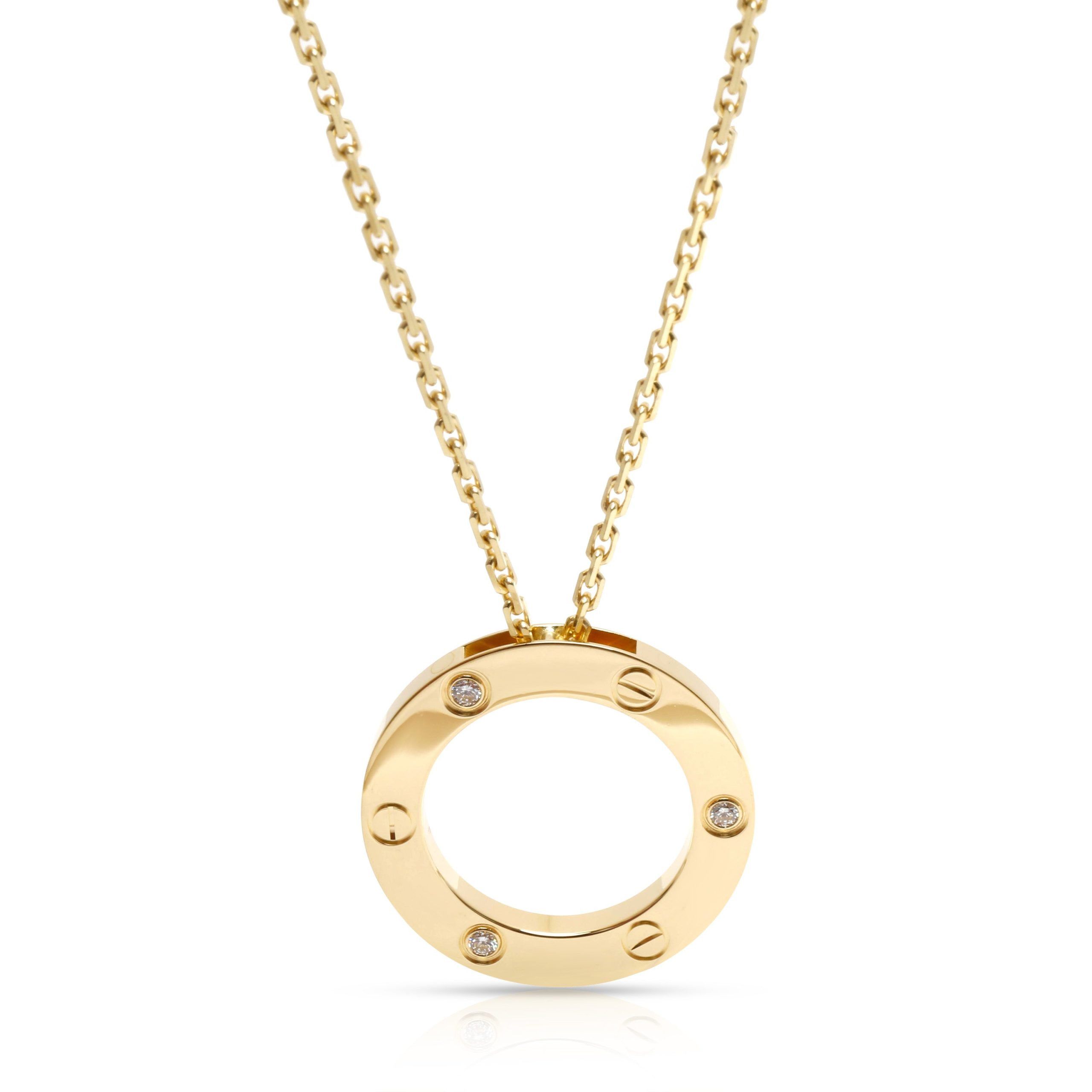 Cartier Love Diamond Necklace in 18K Yellow Gold 0.07 ctw