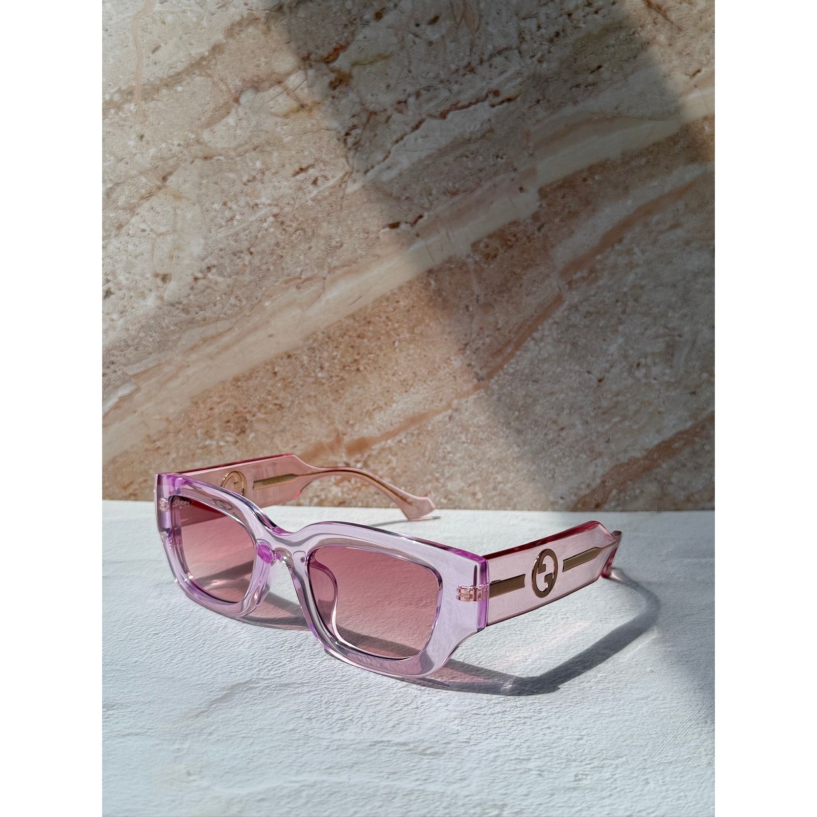 Gucci NEW Gucci GG1558SK Transparent Pink Sunglasses Size ONE SIZE - 4 Thumbnail