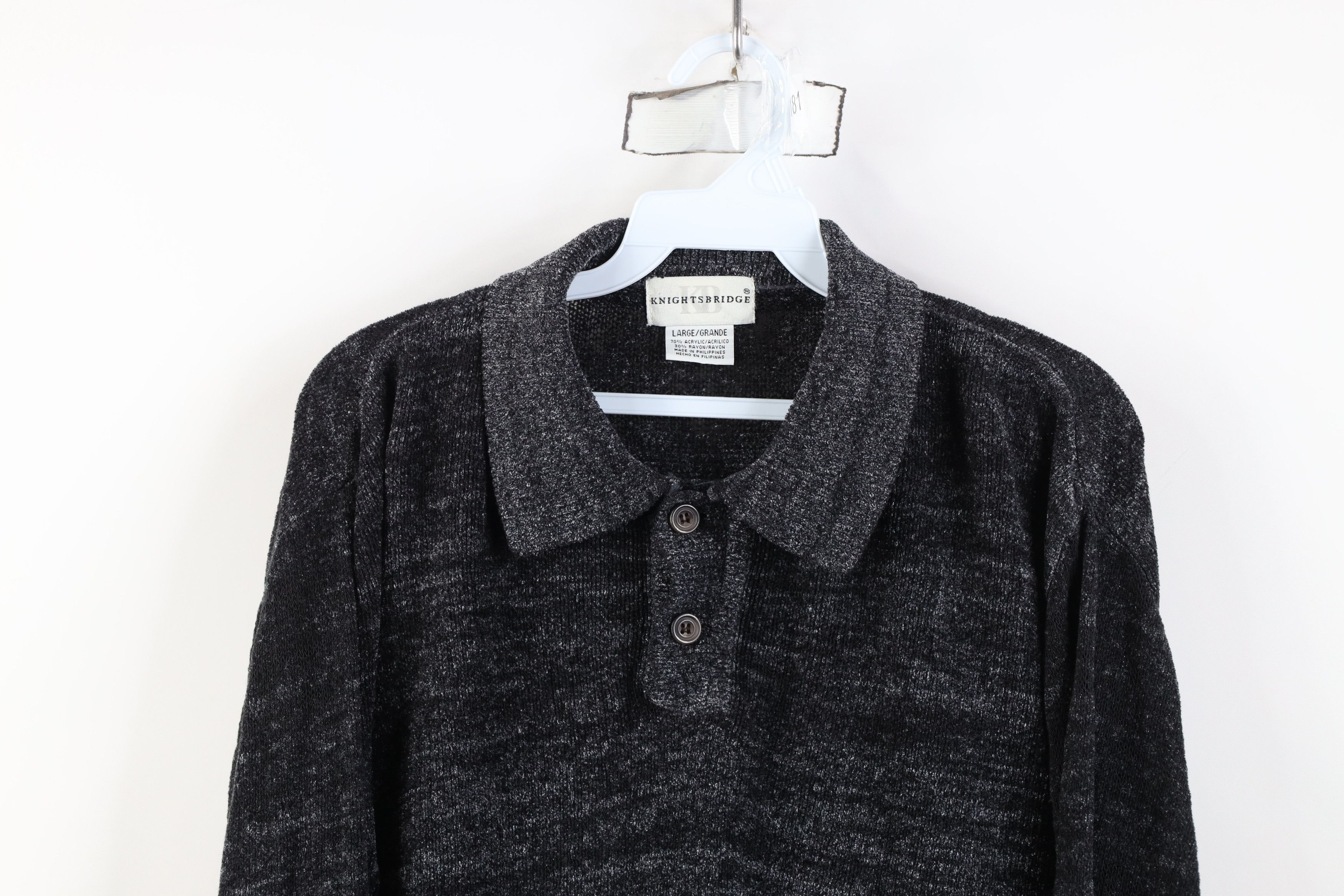 Vintage Vintage 90s Streetwear Thin Worn In Fleece Collared Sweater Size US L / EU 52-54 / 3 - 2 Thumbnail