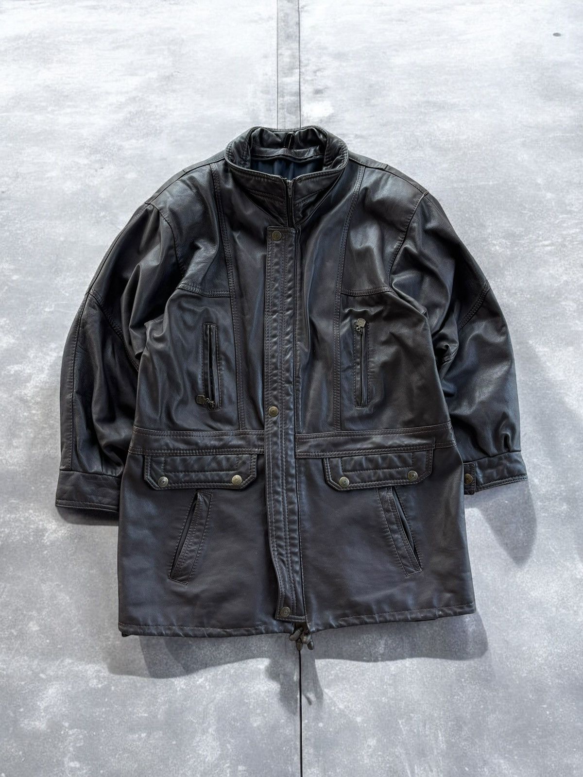 Japanese Brand × Leather × Vintage Vintage Zipper Up Leather Jacket vintage y2k 90’ Size US L / EU 52-54 / 3 - 1 Thumbnail