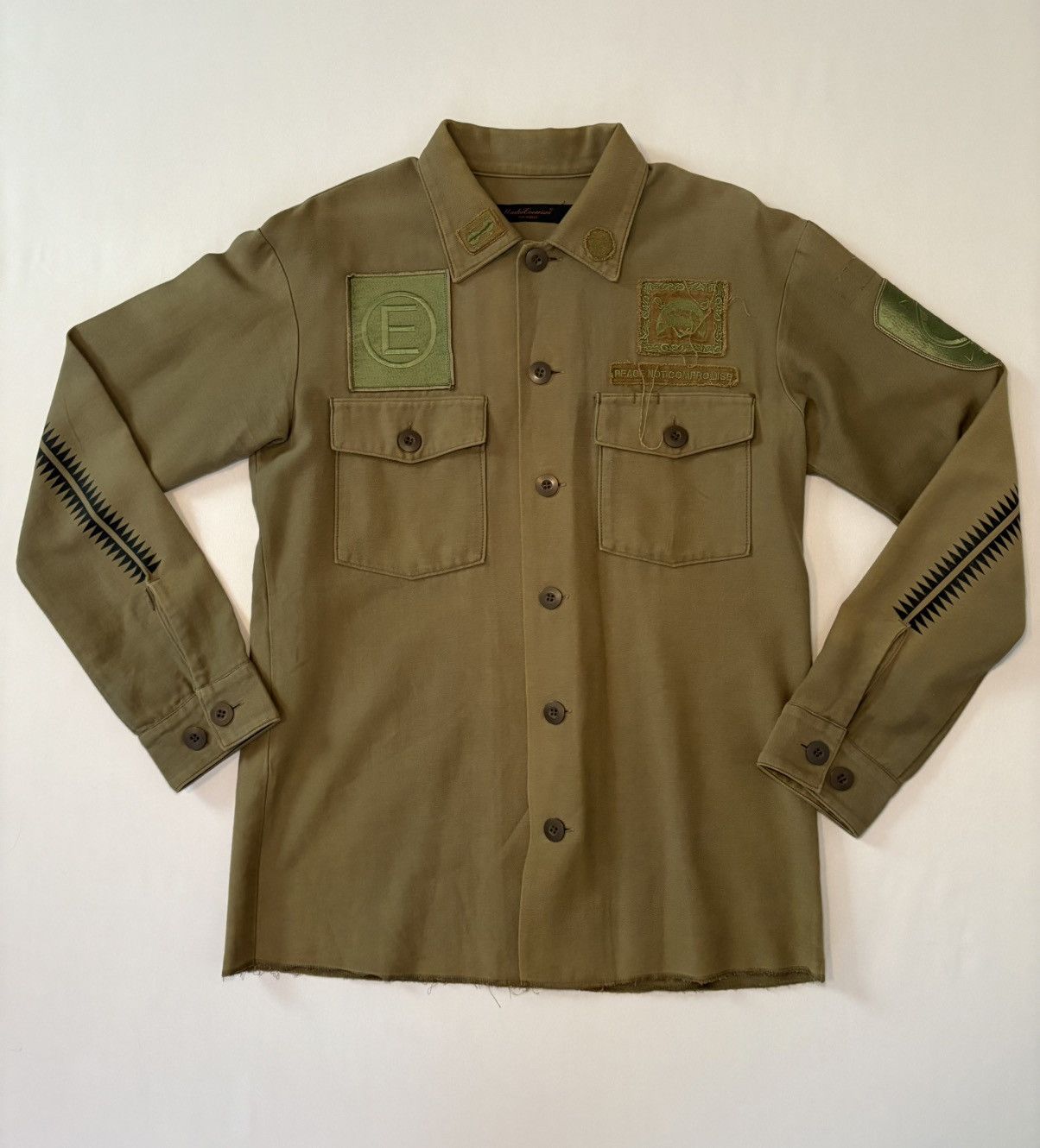 undercover scab ミリタリーシャツ Undercover Undercover SS03 Scab Military Patchwork Button Up Shirt