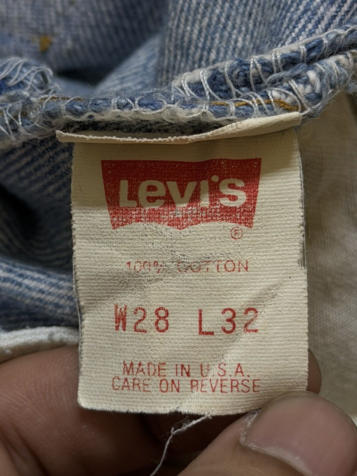 Levi's Vintage 80s Usa Levis 501 Blue Mud Wash Ripped Distressed Size 27" / US 4 / IT 40 - 7 Thumbnail