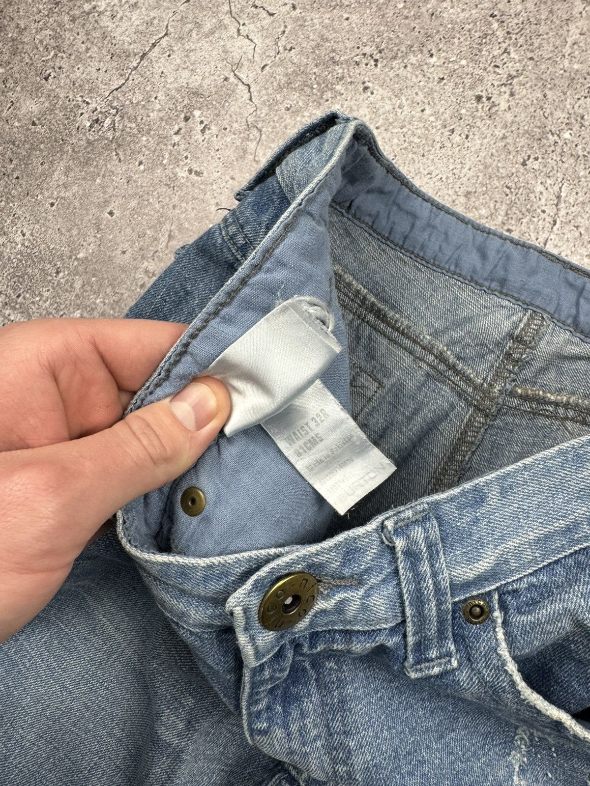 Japanese Brand Vintage Flared Distressed Jeans Japanesse Baggy Wide Y2K Size US 32 / EU 48 - 11 Thumbnail