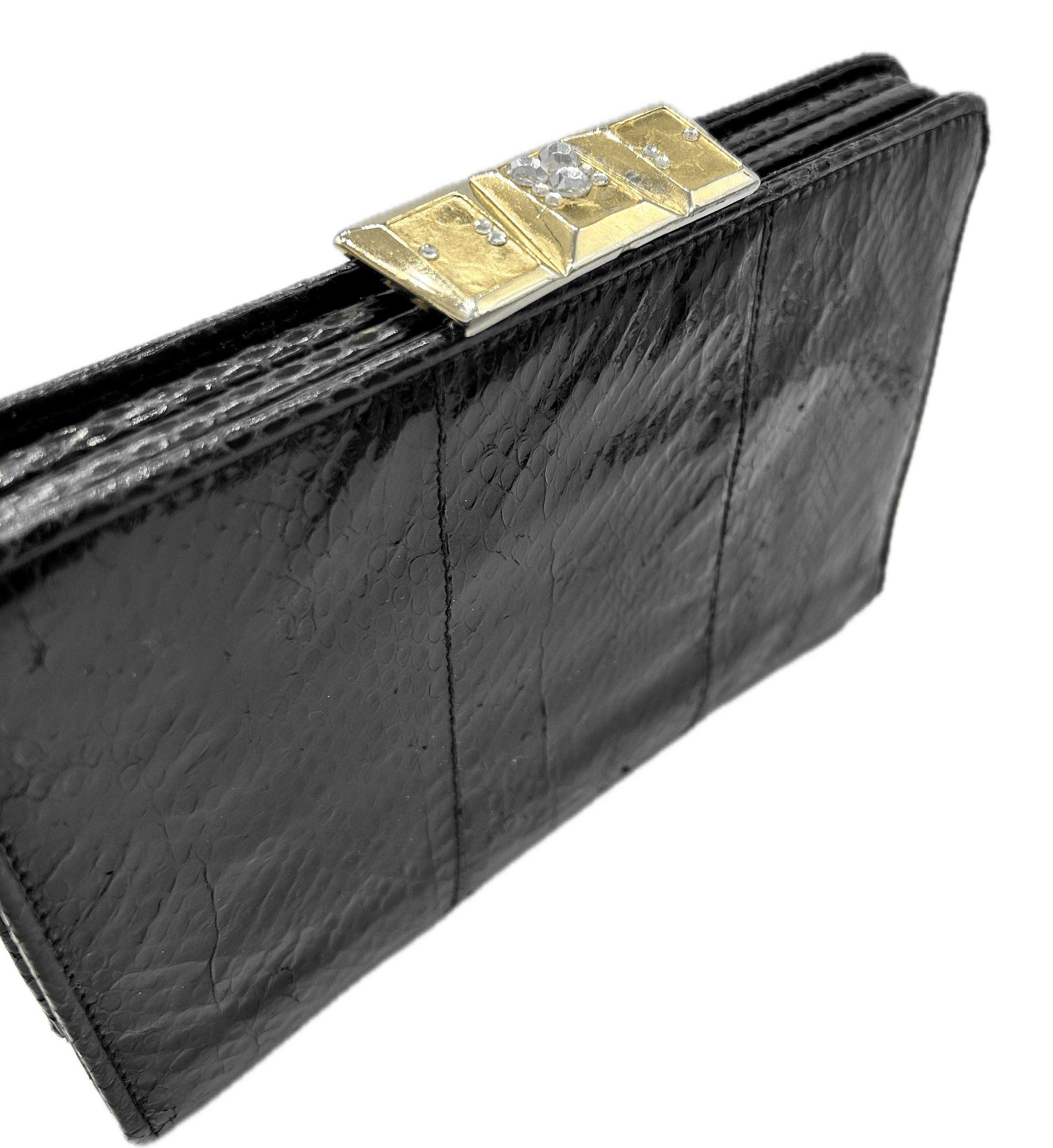 Vintage 1960's Black Snakeskin Evening Bag Size ONE SIZE - 4 Thumbnail