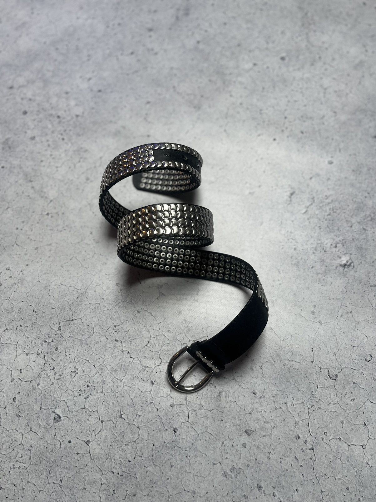 Designer × Vintage B.B. Simon Style Leather Belt With Crystals Avant Garde Size ONE SIZE - 9 Thumbnail