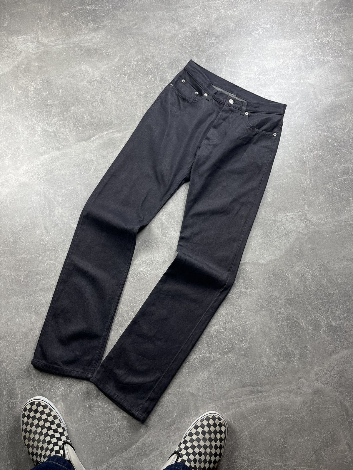 Helmut Lang Helmut Lang Archives 00s Gray Raw Silk Denim Straight Jeans Size US 28 / EU 44 - 5 Thumbnail