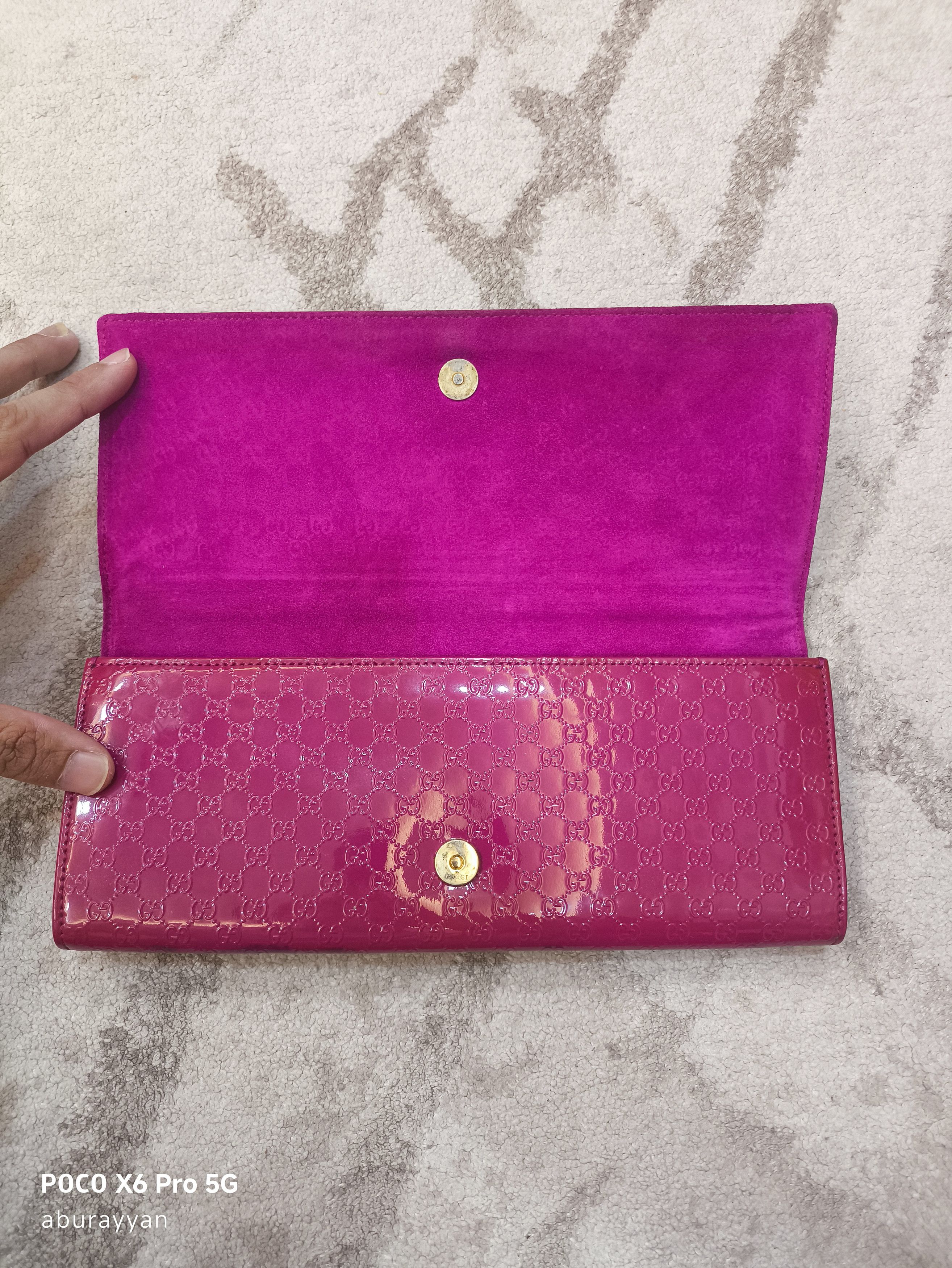 Gucci Gucci Micro Guccissima Pink Patent Leather Clutch Bag Size ONE SIZE - 12 Thumbnail