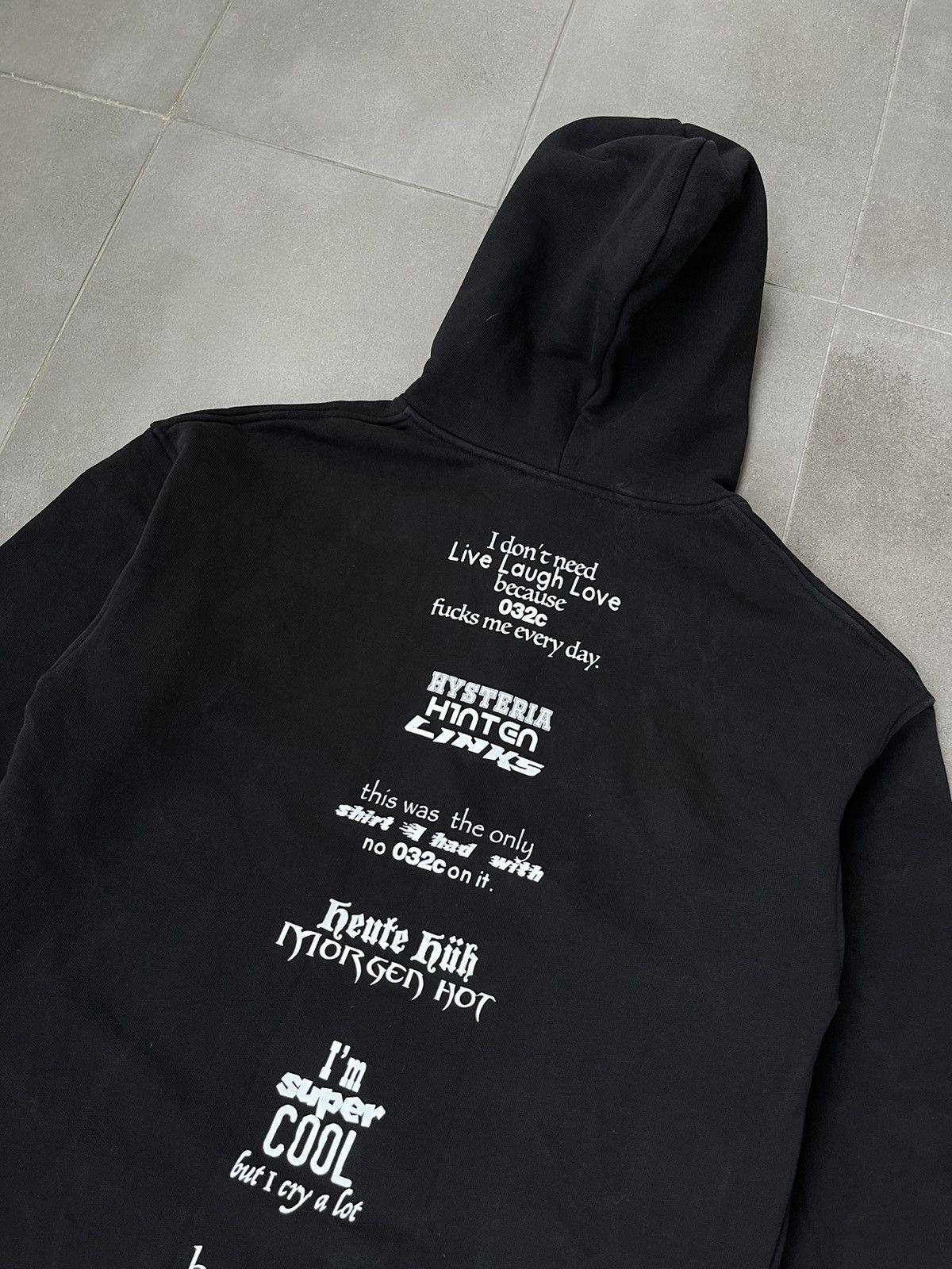 032c SS23 032C "Content" Maxi Black Hoodie Size US M / EU 48-50 / 2 - 16 Thumbnail