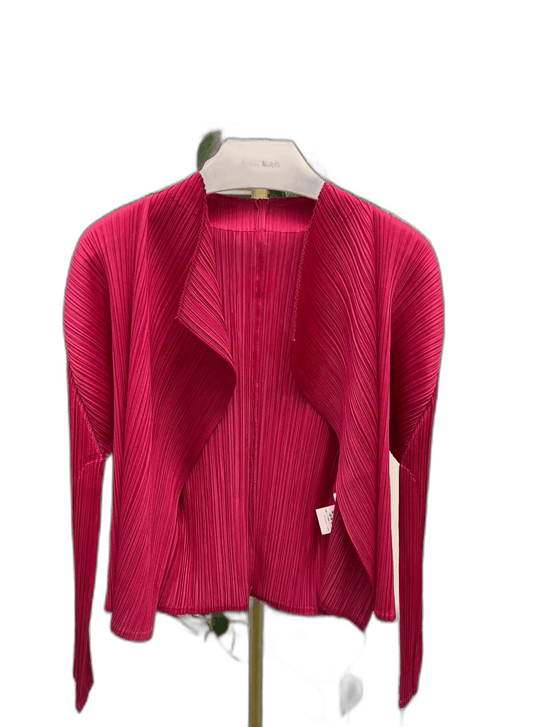Issey Miyake Issey Miyake Pleated Cardigan in Pink-yf Size US M / EU 48-50 / 2 - 1 Thumbnail