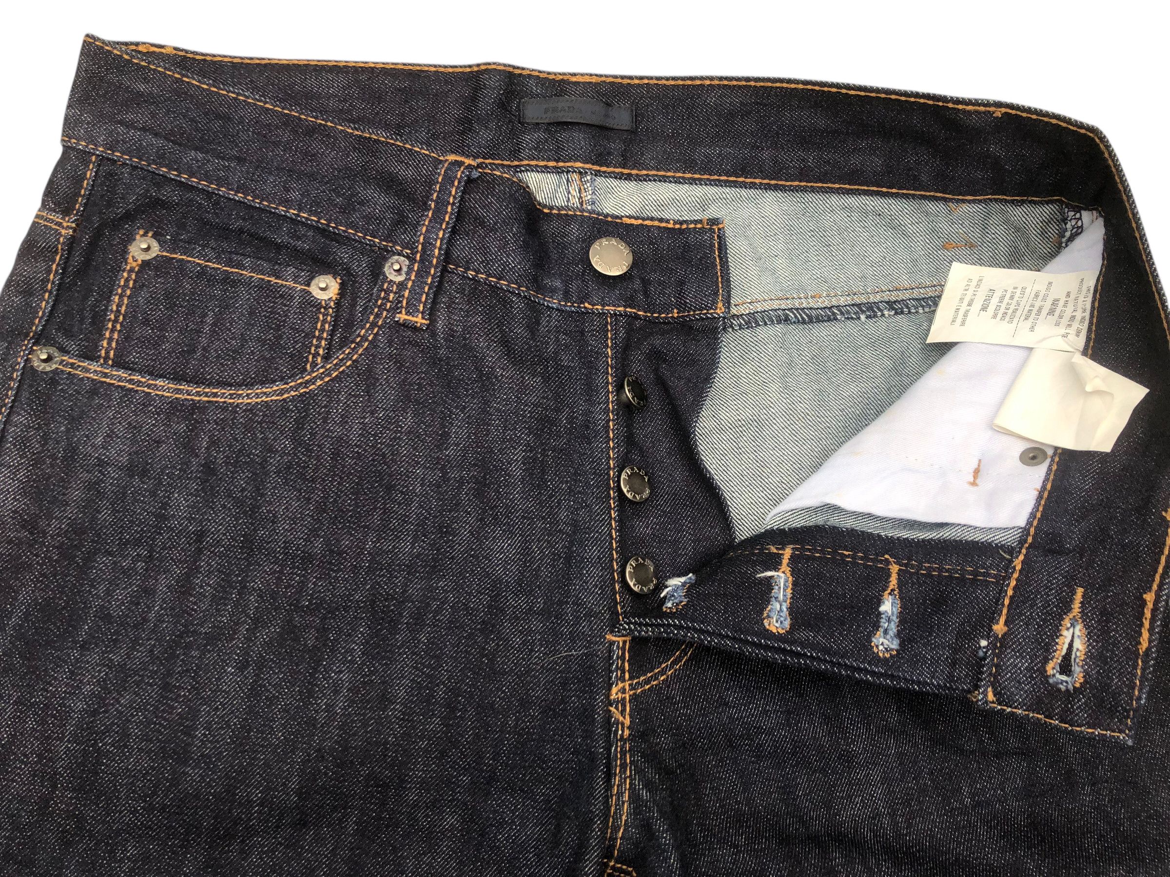 Prada 💯Authentic PRADA MILANO Tapered Fit Indigo Dark Blue Jeans Size US 31 - 7 Thumbnail