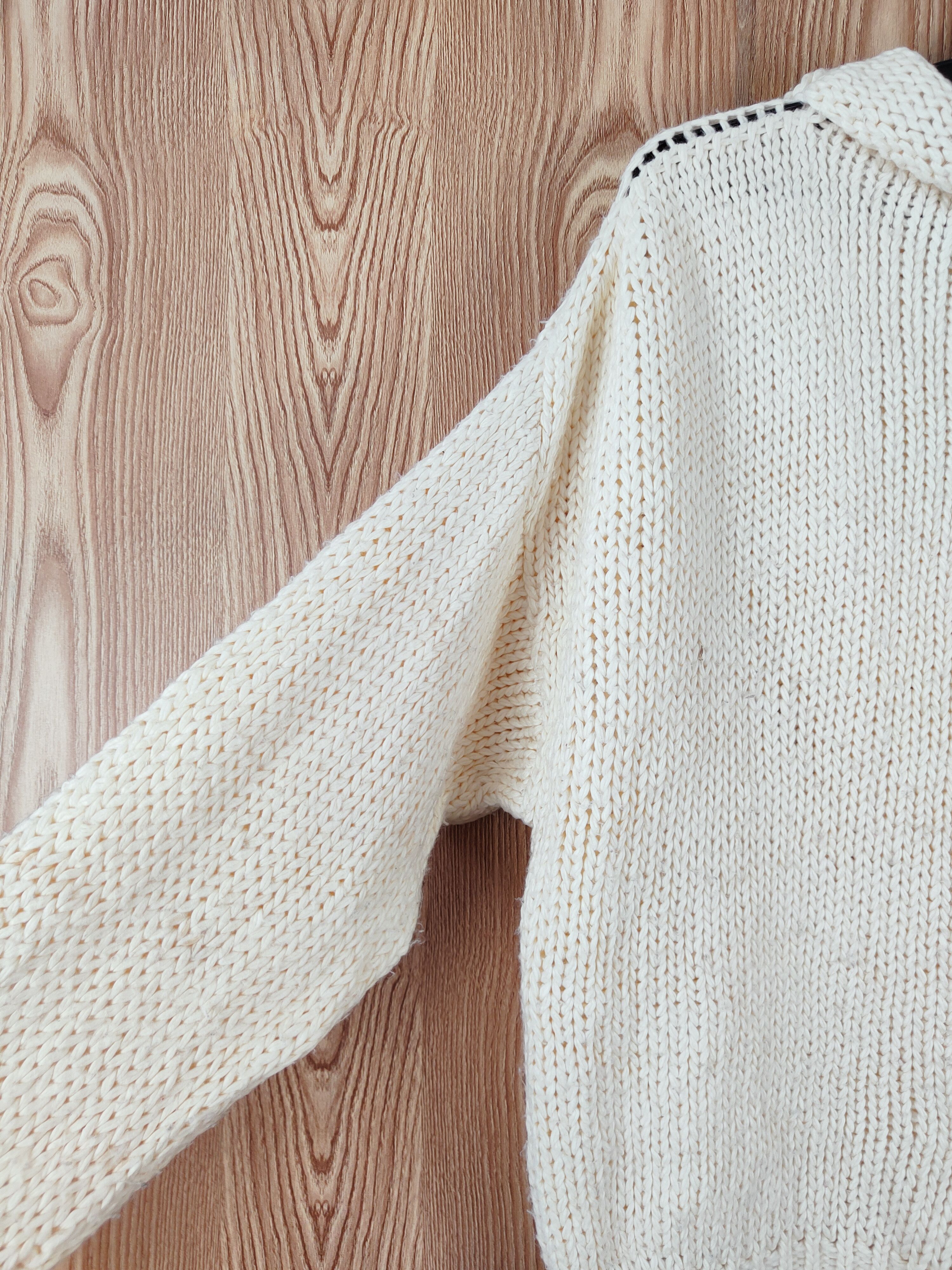Vintage Bad-Stevie Beige Knitwear Sweatshirts #W485 Size US M / EU 48-50 / 2 - 3 Thumbnail
