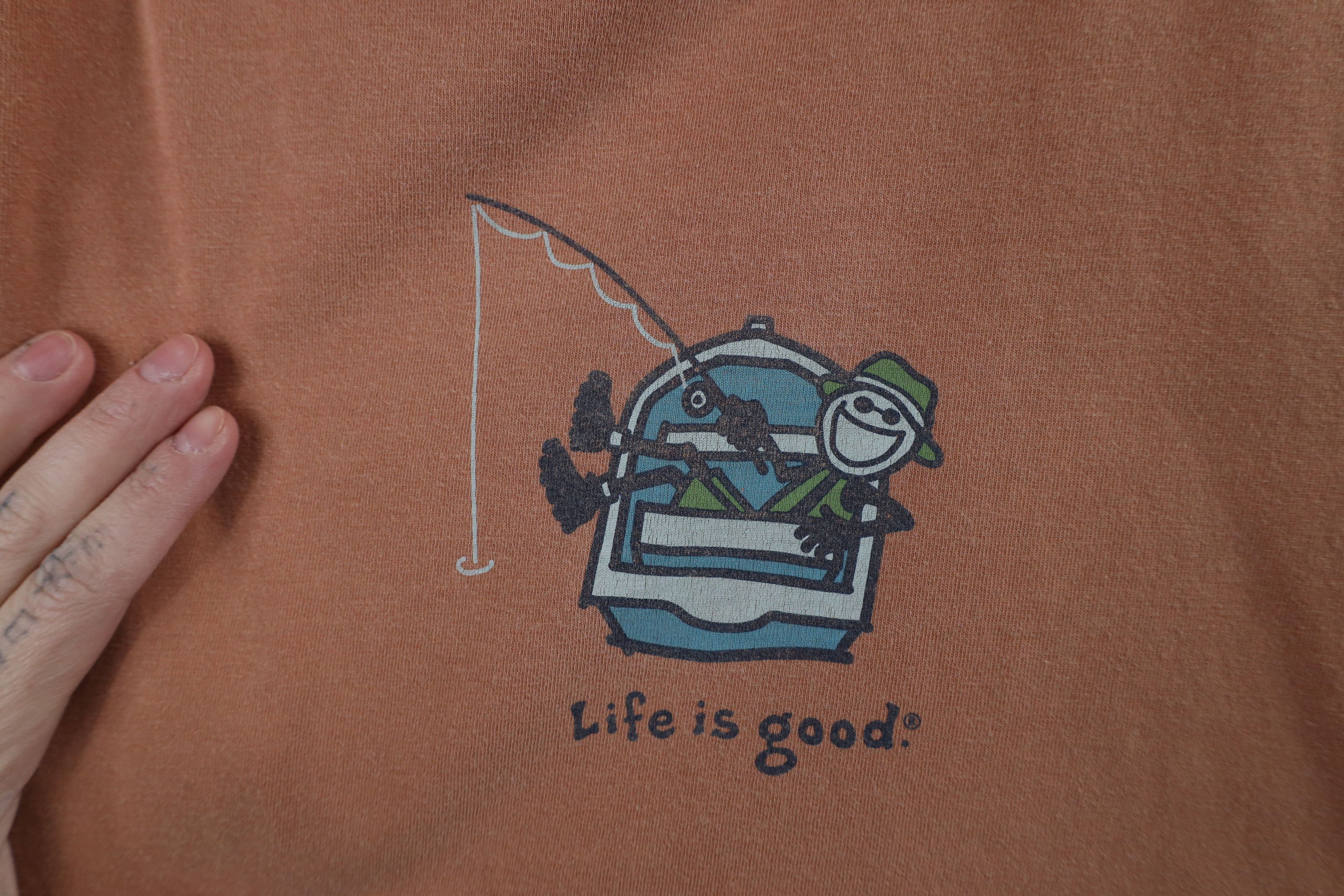 Life is Good × Vintage Life Is Good Spell Fishing Fish Short Sleeve T-Shirt Orange Size US L / EU 52-54 / 3 - 4 Thumbnail