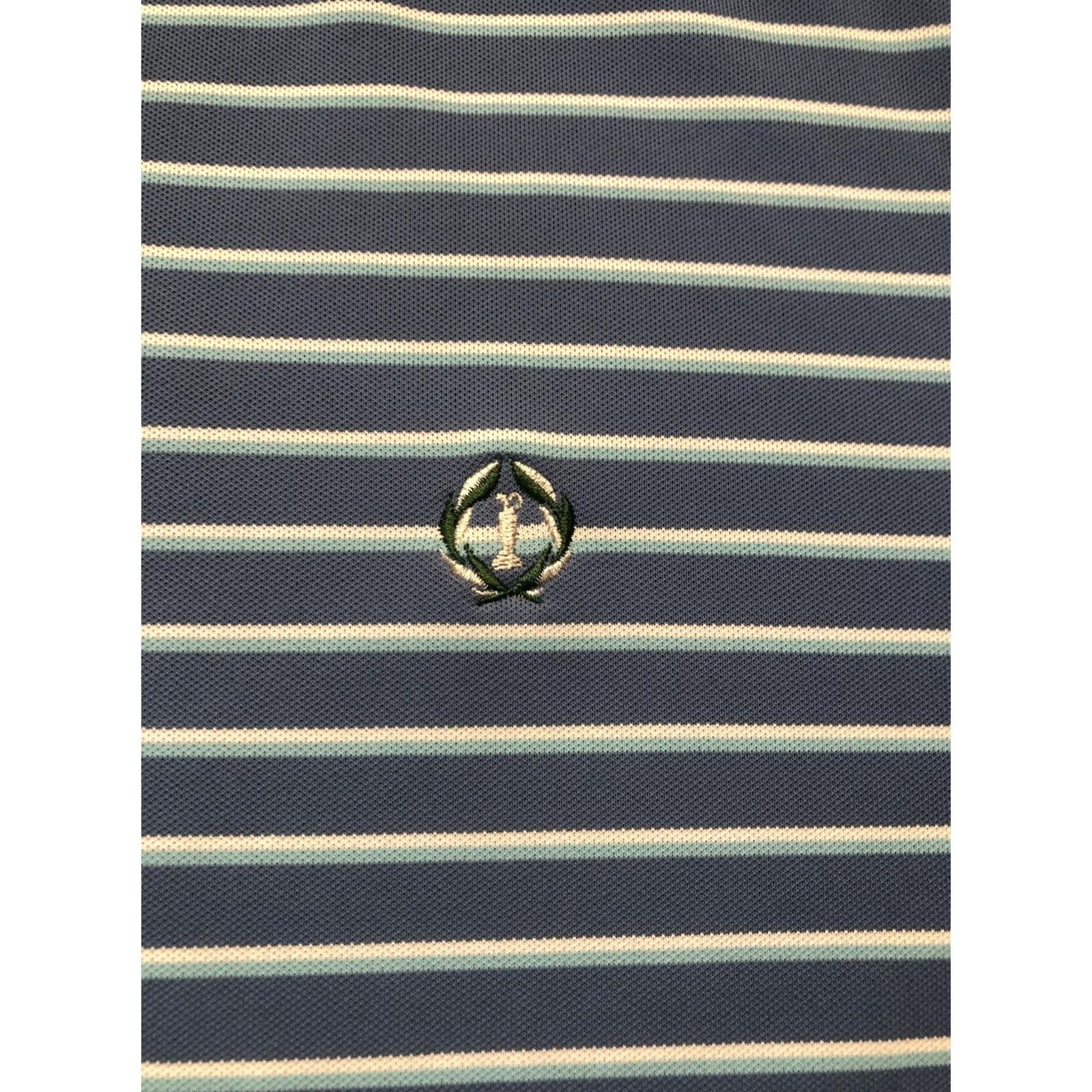 Peter Millar Peter Millar Summer Comfort Polo Shirt Mens L Blue Stripe Performance Golf Shirt Size US L / EU 52-54 / 3 - 6 Thumbnail