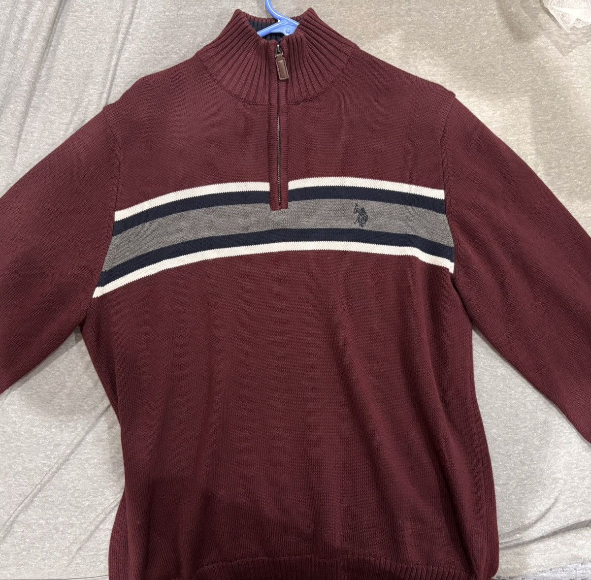 U.S. Polo Assn. Ralph Lauren Polo Quarter Zip Sweater Size US L / EU 52-54 / 3 - 2 Thumbnail