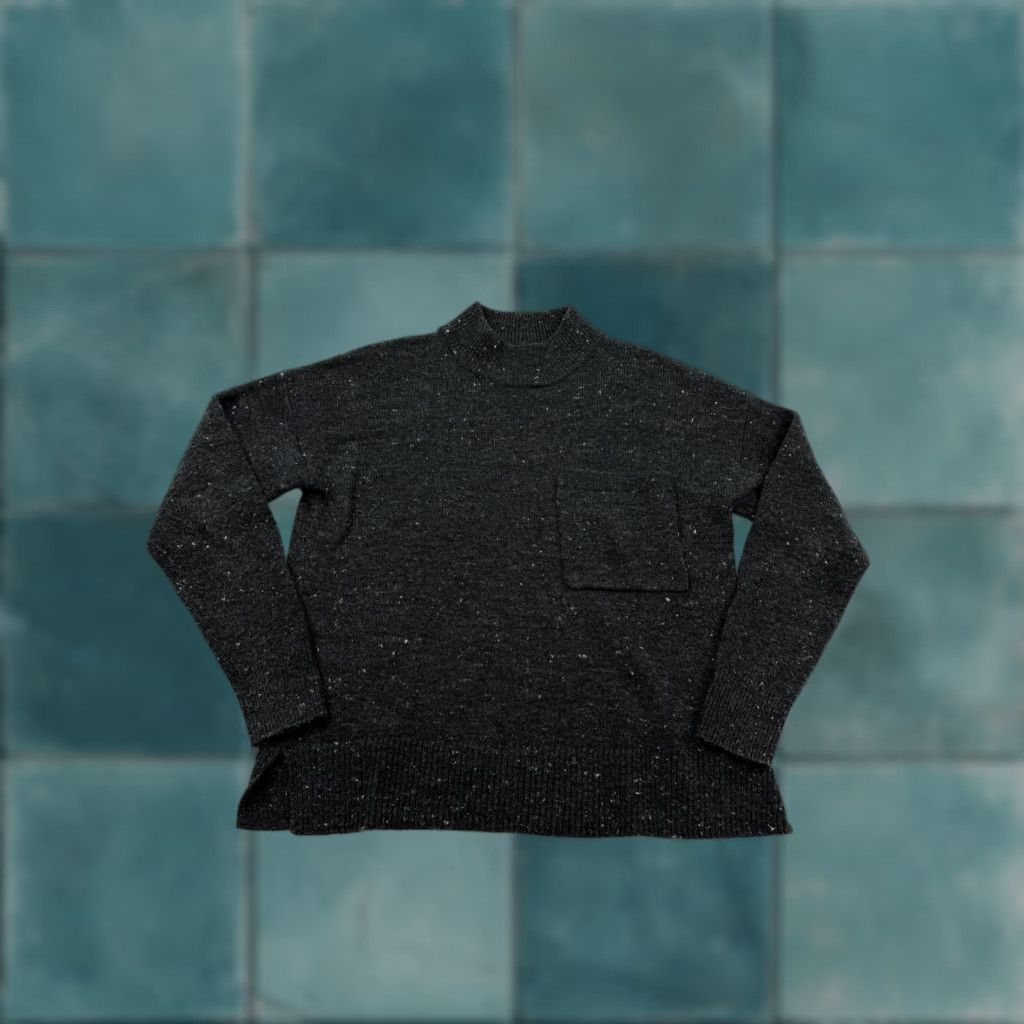 Madewell Madewell Sweater Womens XS Gray Mock Neck Speckled Chest Pocket Knit Pullover Womens Size XS / US 0-2 / IT 36-38 - 1 Thumbnail
