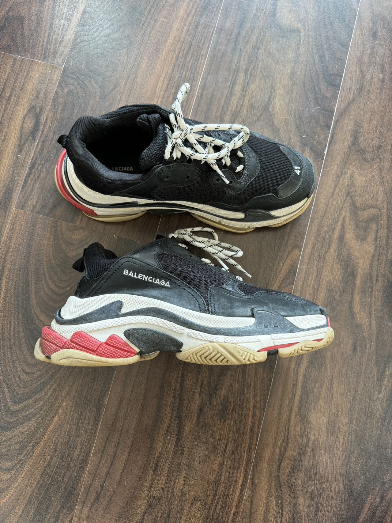 Balenciaga Balenciaga Triple S Sneaker Black Red 41 Size US 8 / EU 41 - 3 Thumbnail